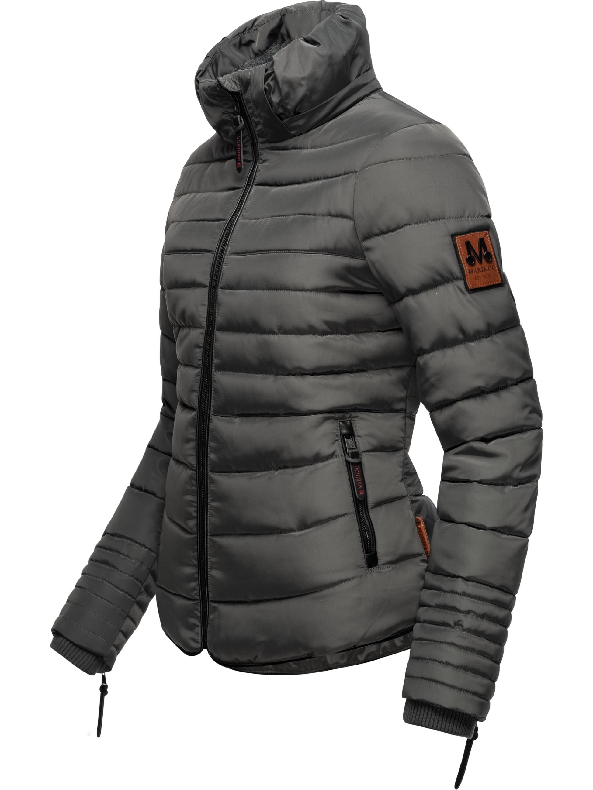 Kurze Winter Steppjacke mit Kapuze "Amber" Anthracite