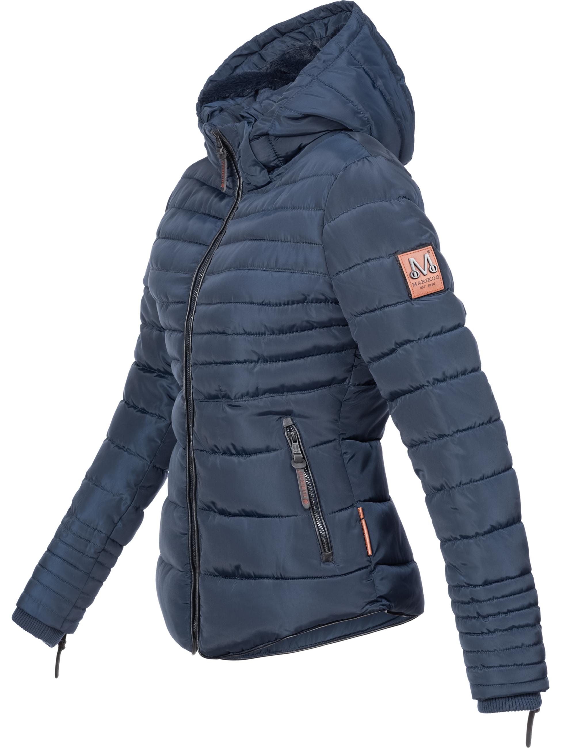 Kurze Winter Steppjacke mit Kapuze "Amber" Blau