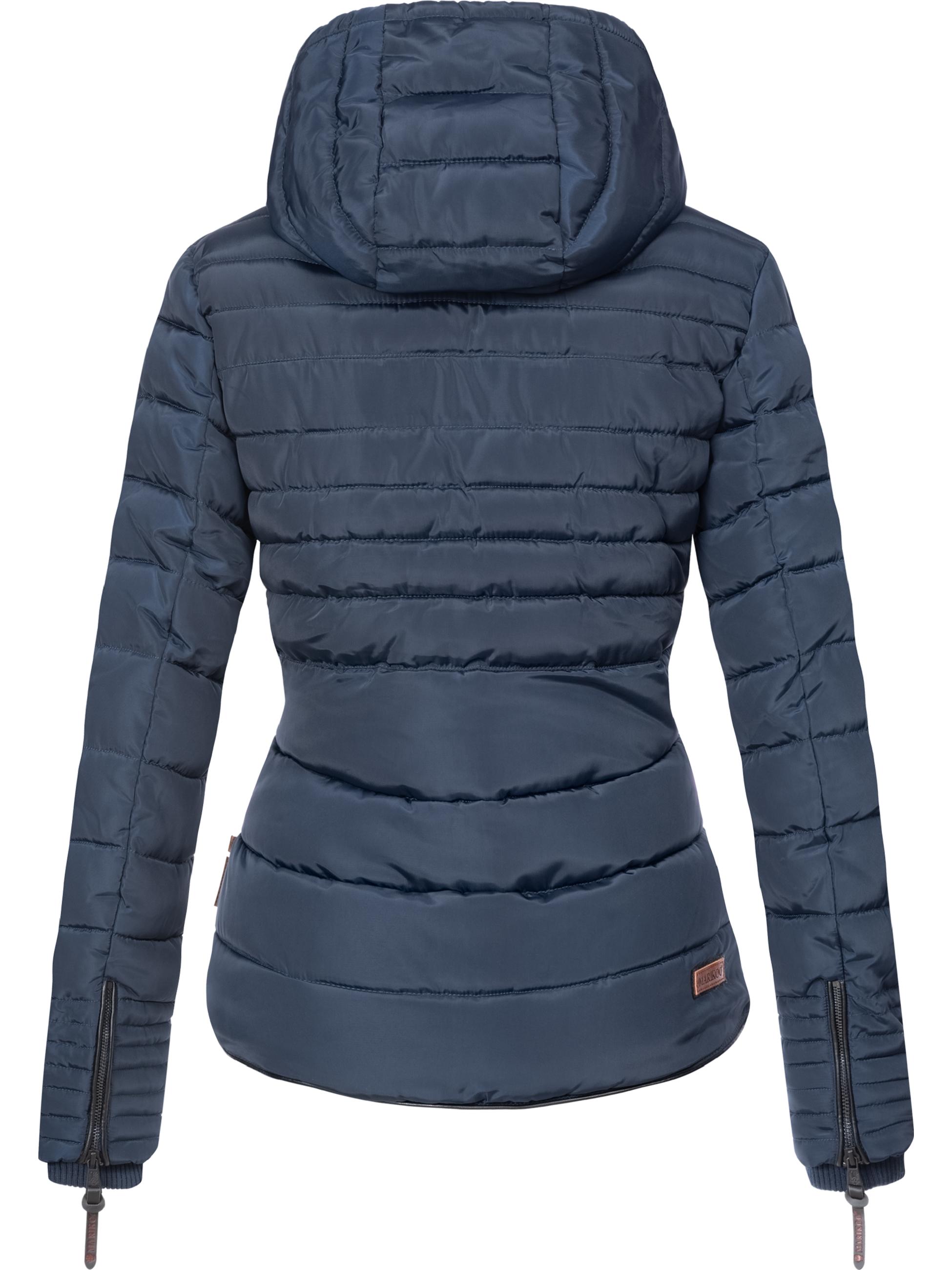 Kurze Winter Steppjacke mit Kapuze "Amber" Blau