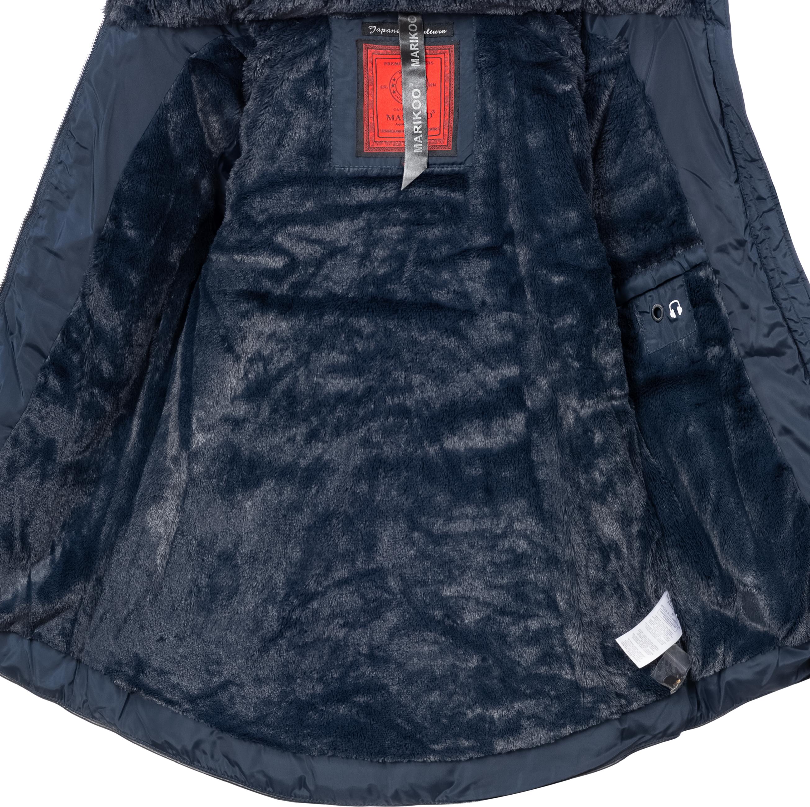 Kurze Winter Steppjacke mit Kapuze "Amber" Blau