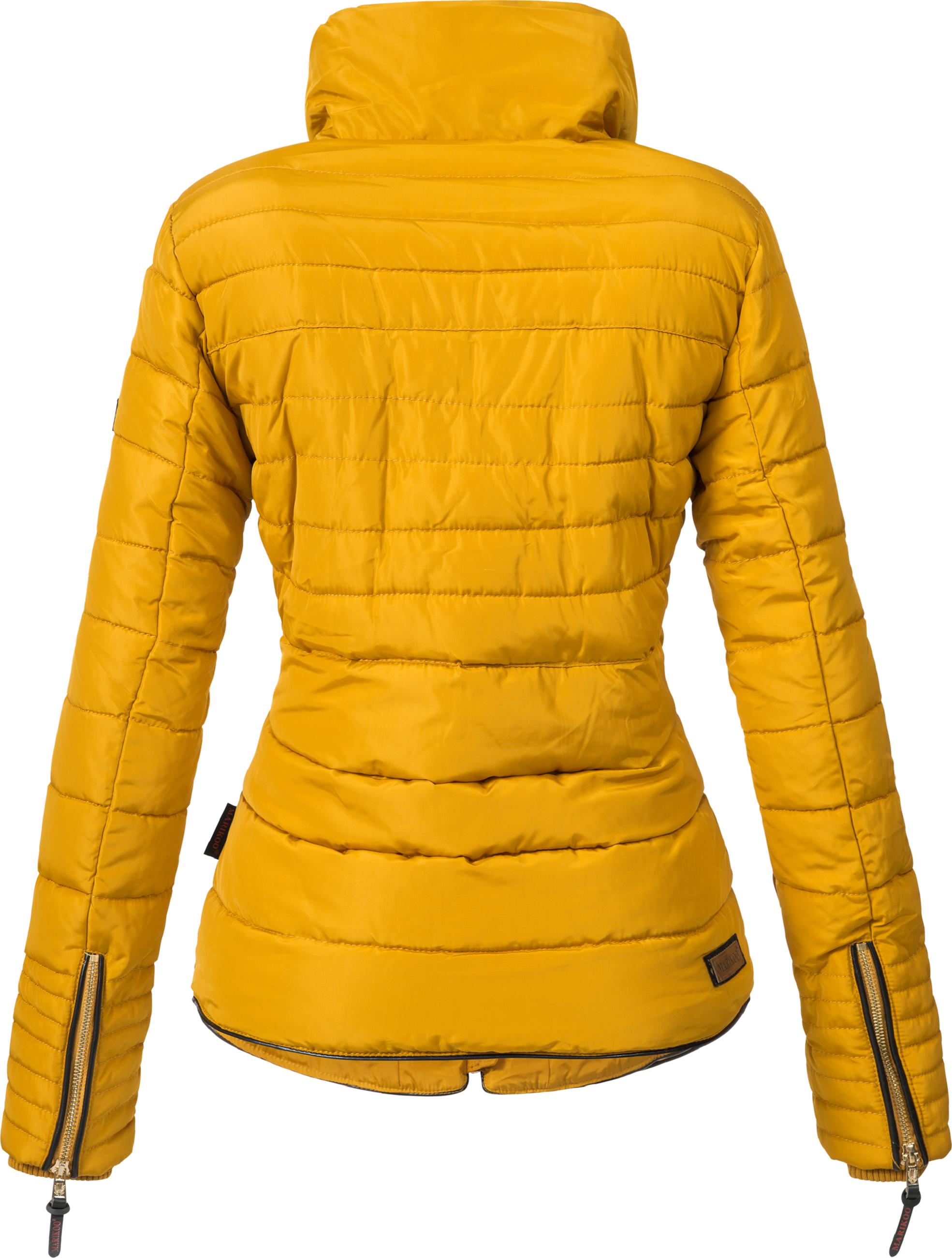 Kurze Winter Steppjacke mit Kapuze "Amber" Gelb ohne Kapuze