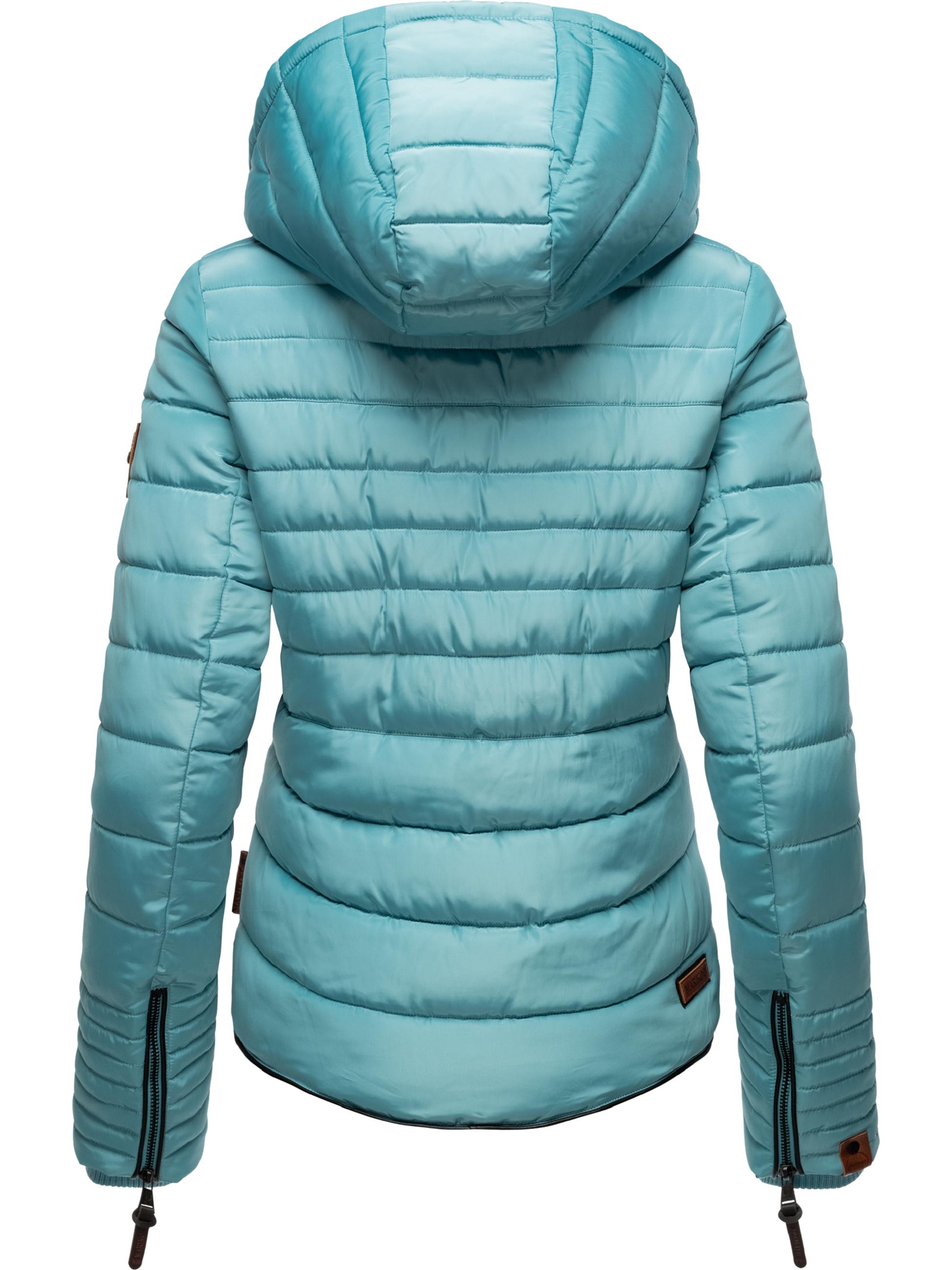 Kurze Winter Steppjacke mit Kapuze "Amber" Misty Blue