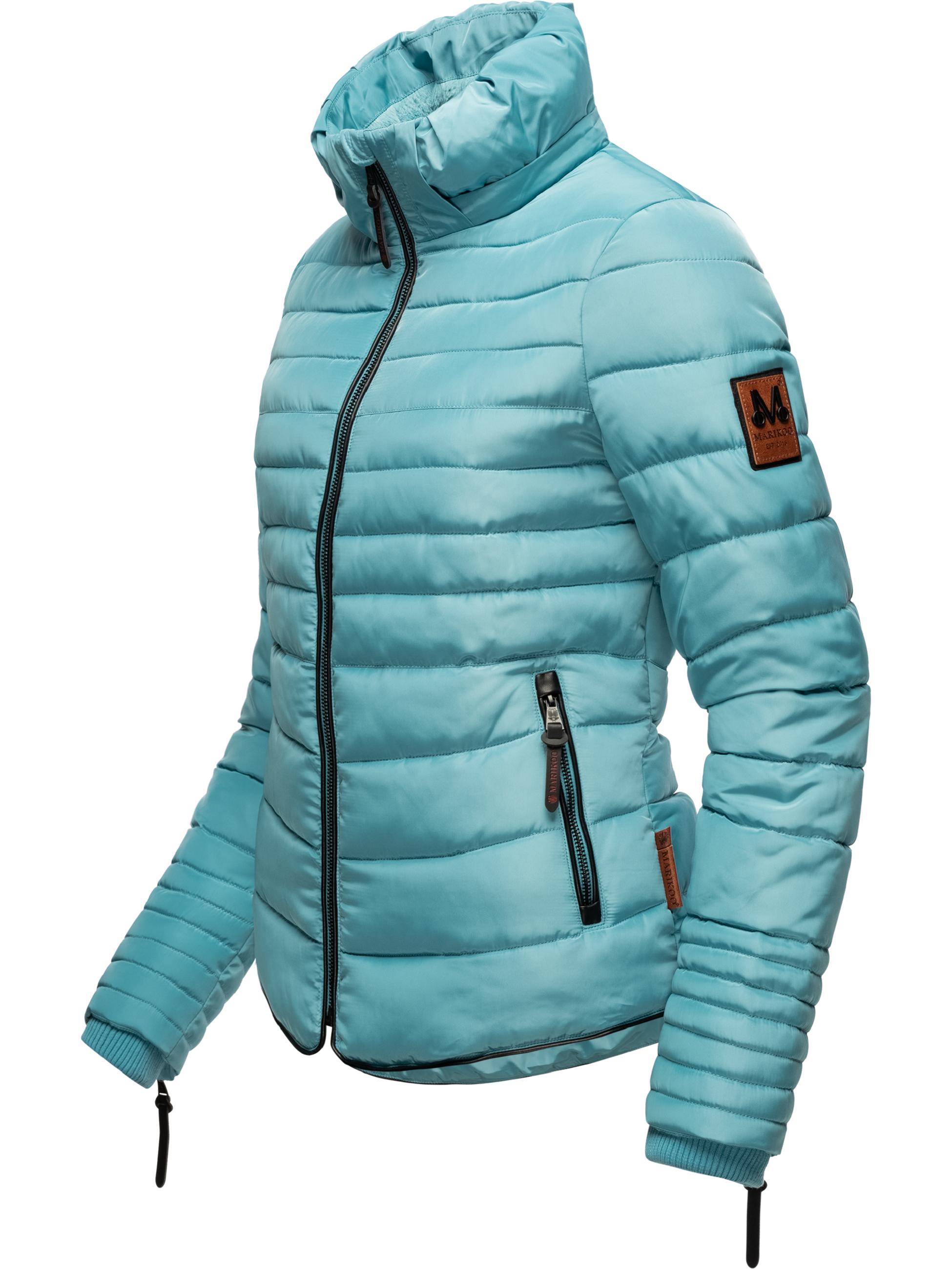 Kurze Winter Steppjacke mit Kapuze "Amber" Misty Blue