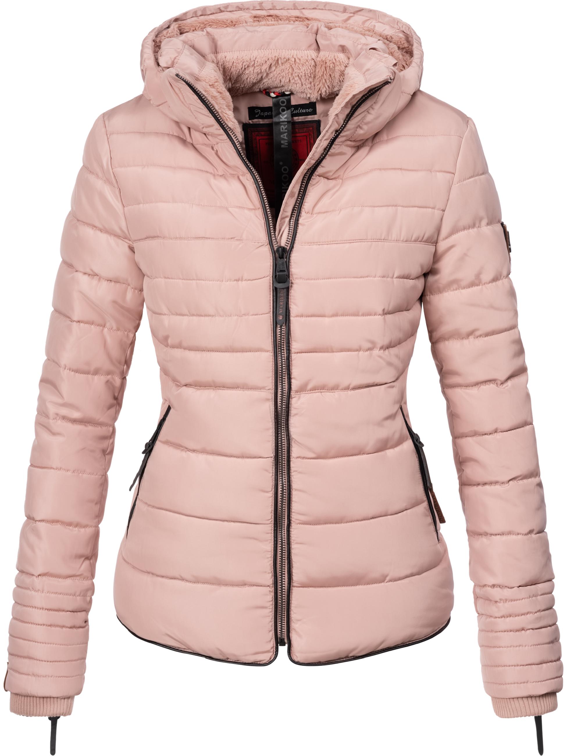 Kurze Winter Steppjacke mit Kapuze "Amber" Rosa