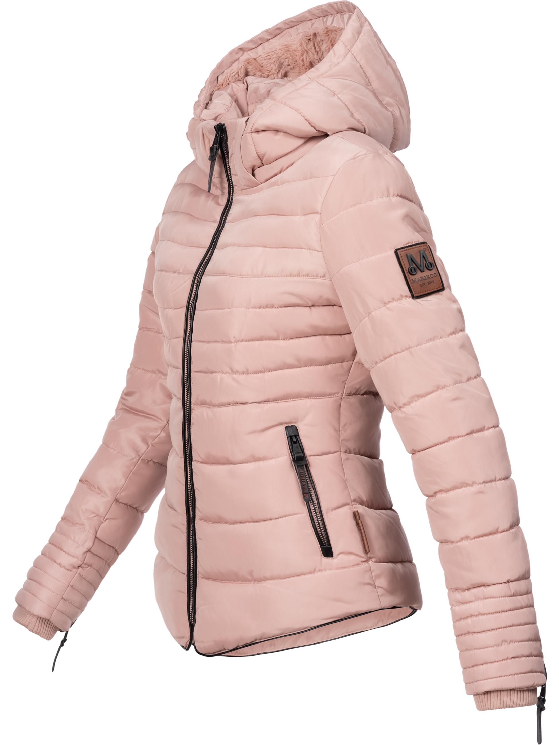 Kurze Winter Steppjacke mit Kapuze "Amber" Rosa