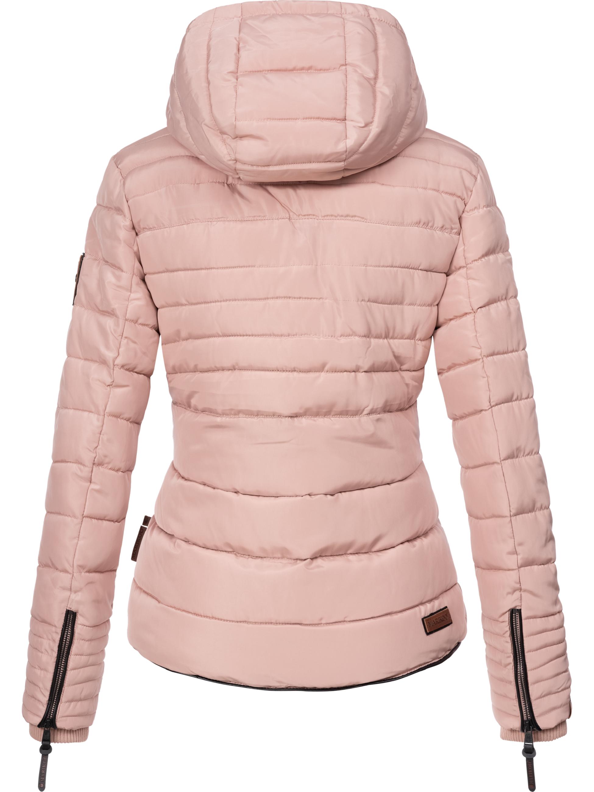 Kurze Winter Steppjacke mit Kapuze "Amber" Rosa