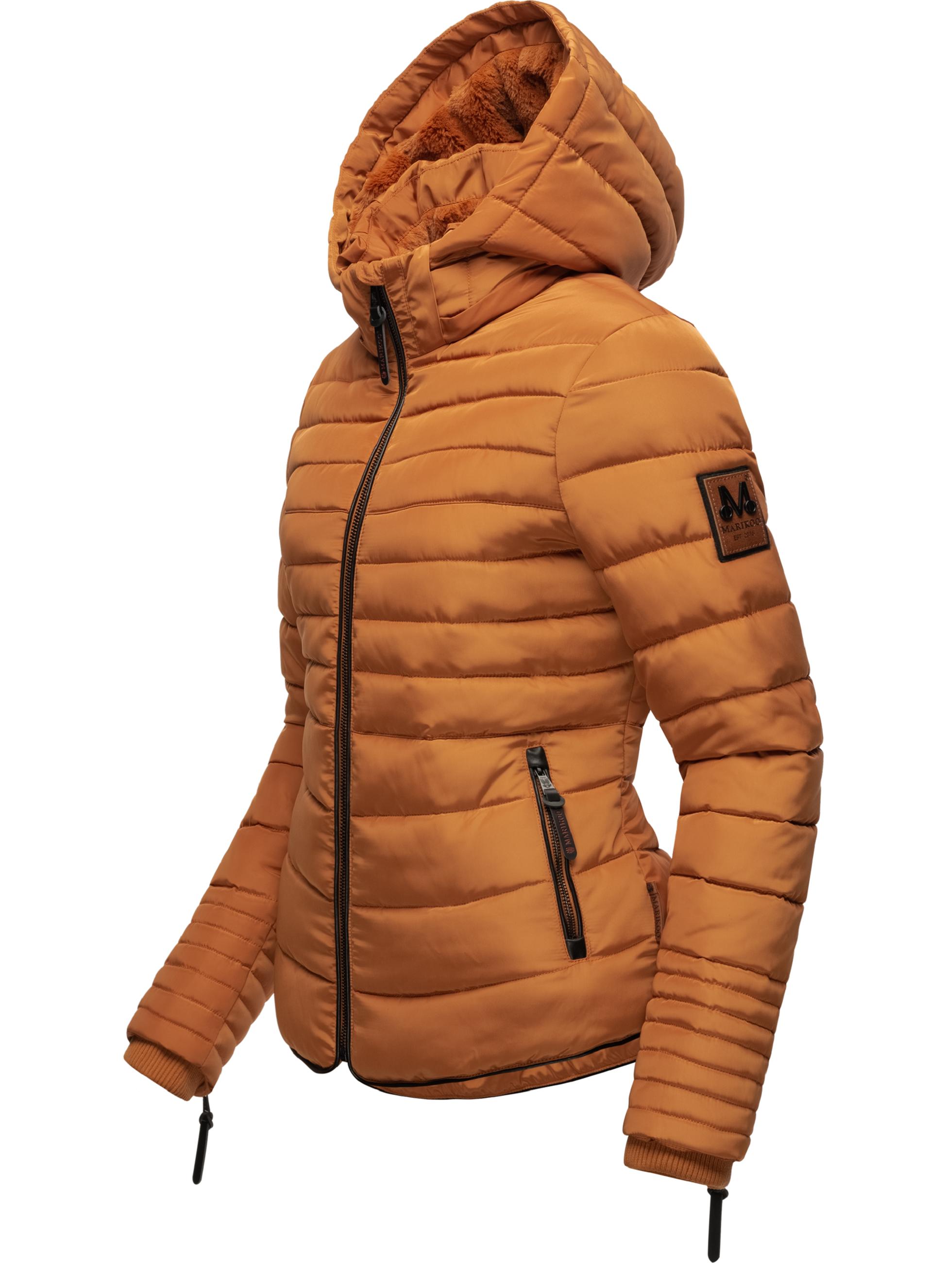 Kurze Winter Steppjacke mit Kapuze "Amber" Rusty Cinnamon