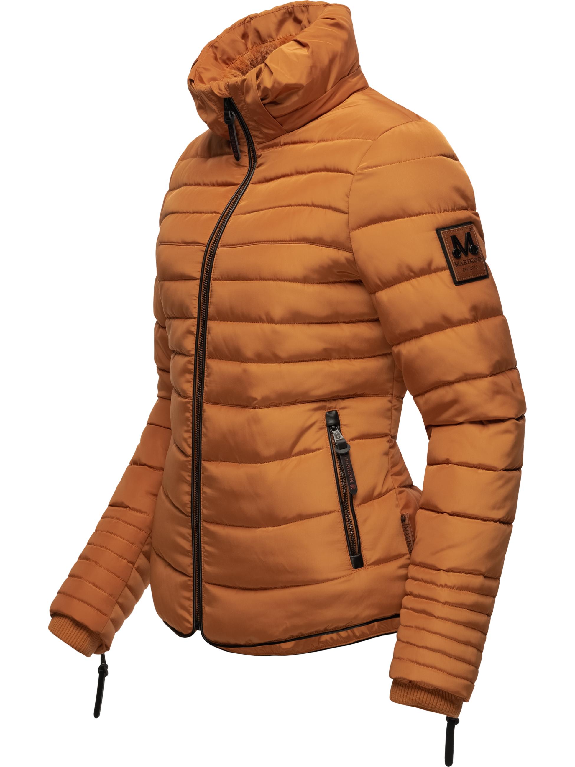 Kurze Winter Steppjacke mit Kapuze "Amber" Rusty Cinnamon