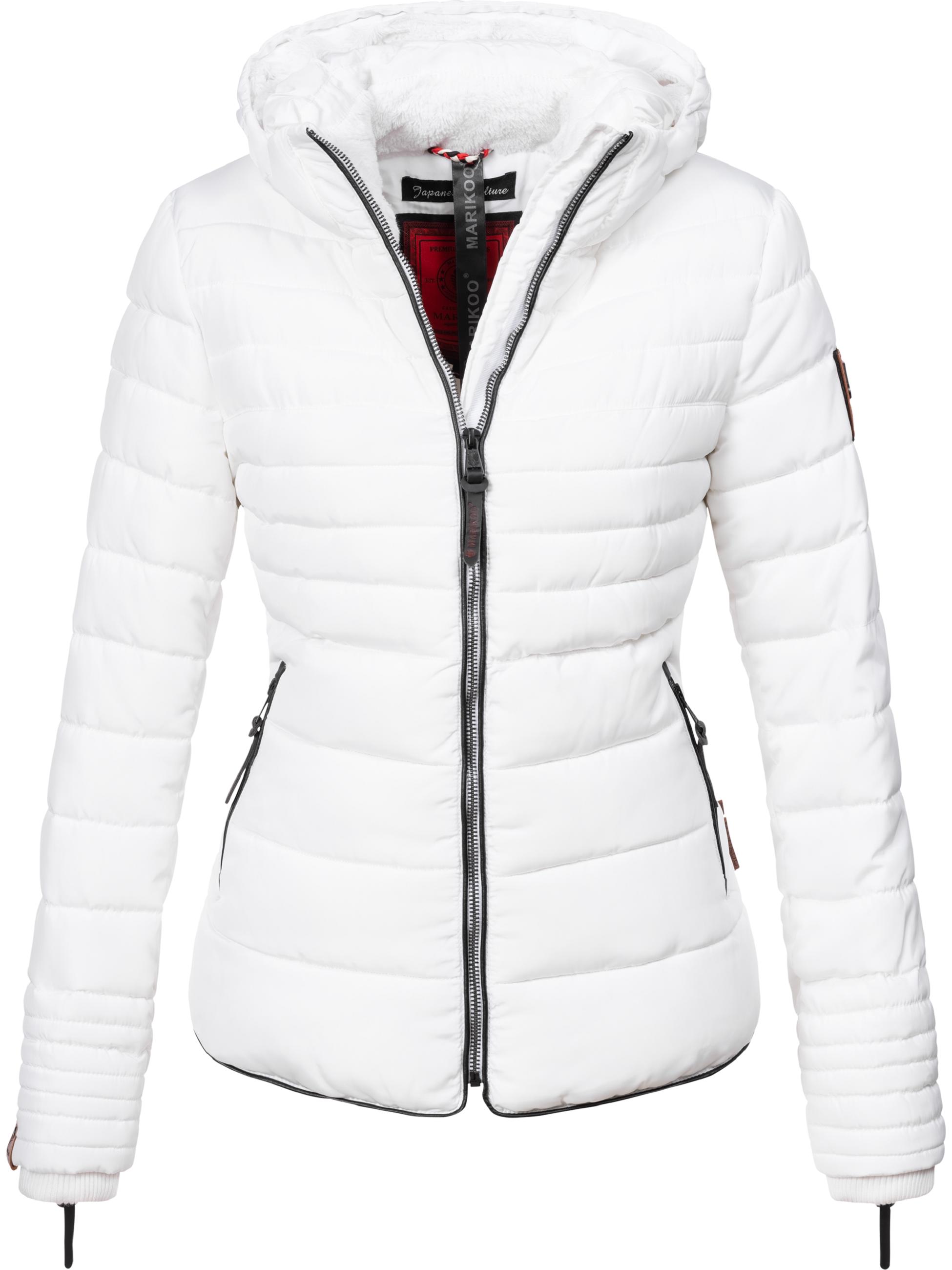 Kurze Winter Steppjacke mit Kapuze "Amber" White