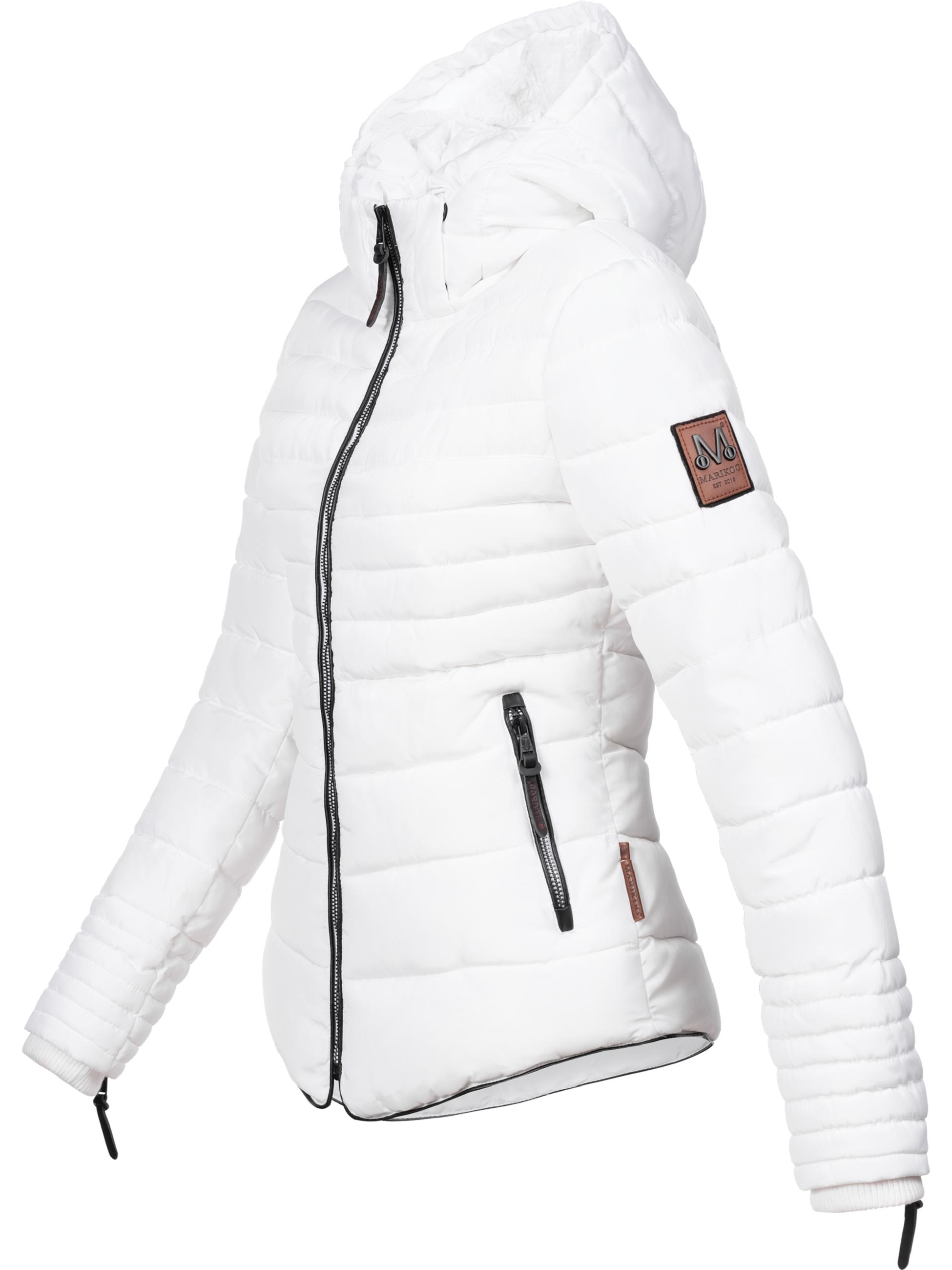 Kurze Winter Steppjacke mit Kapuze "Amber" White