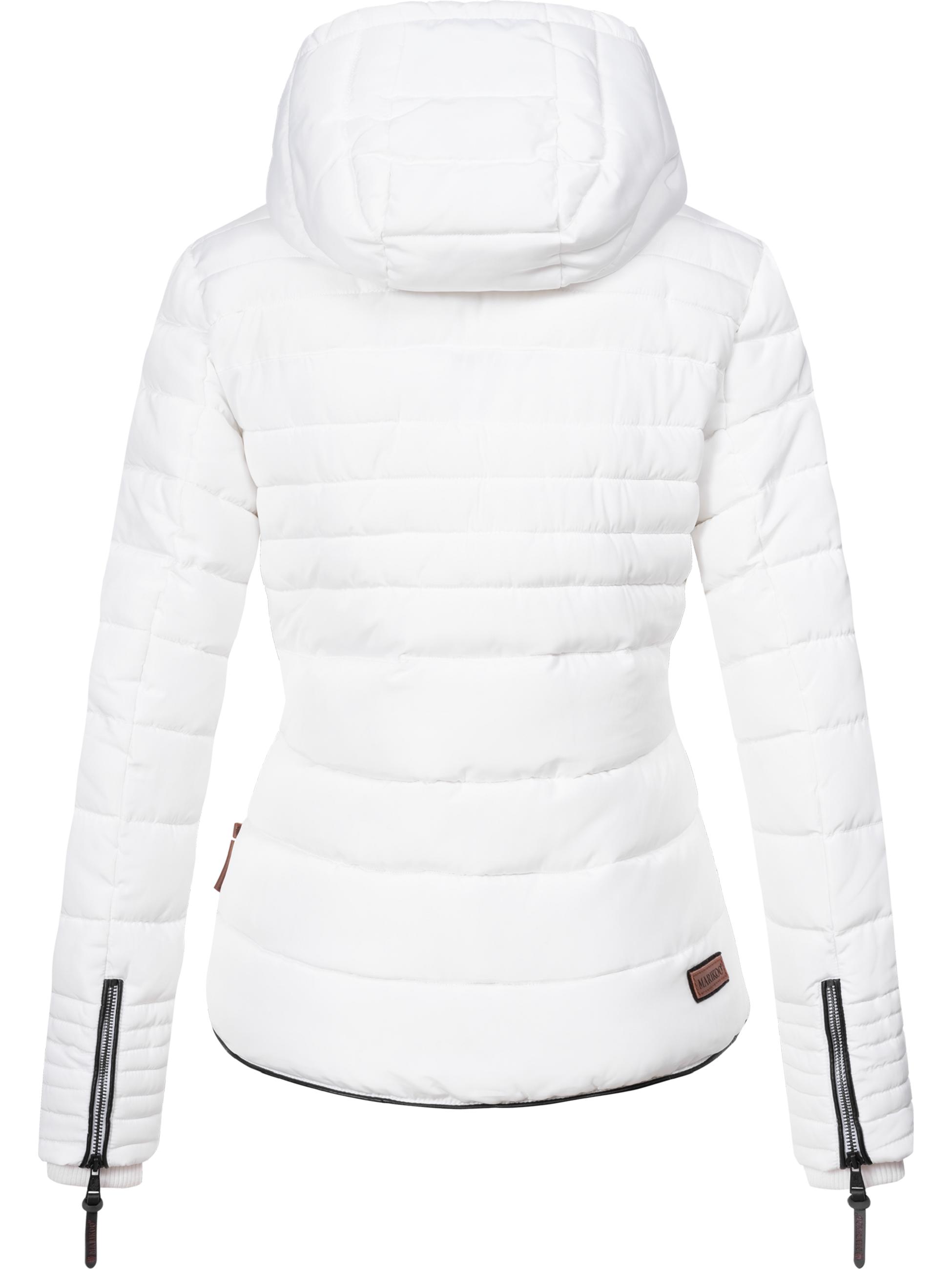 Kurze Winter Steppjacke mit Kapuze "Amber" White