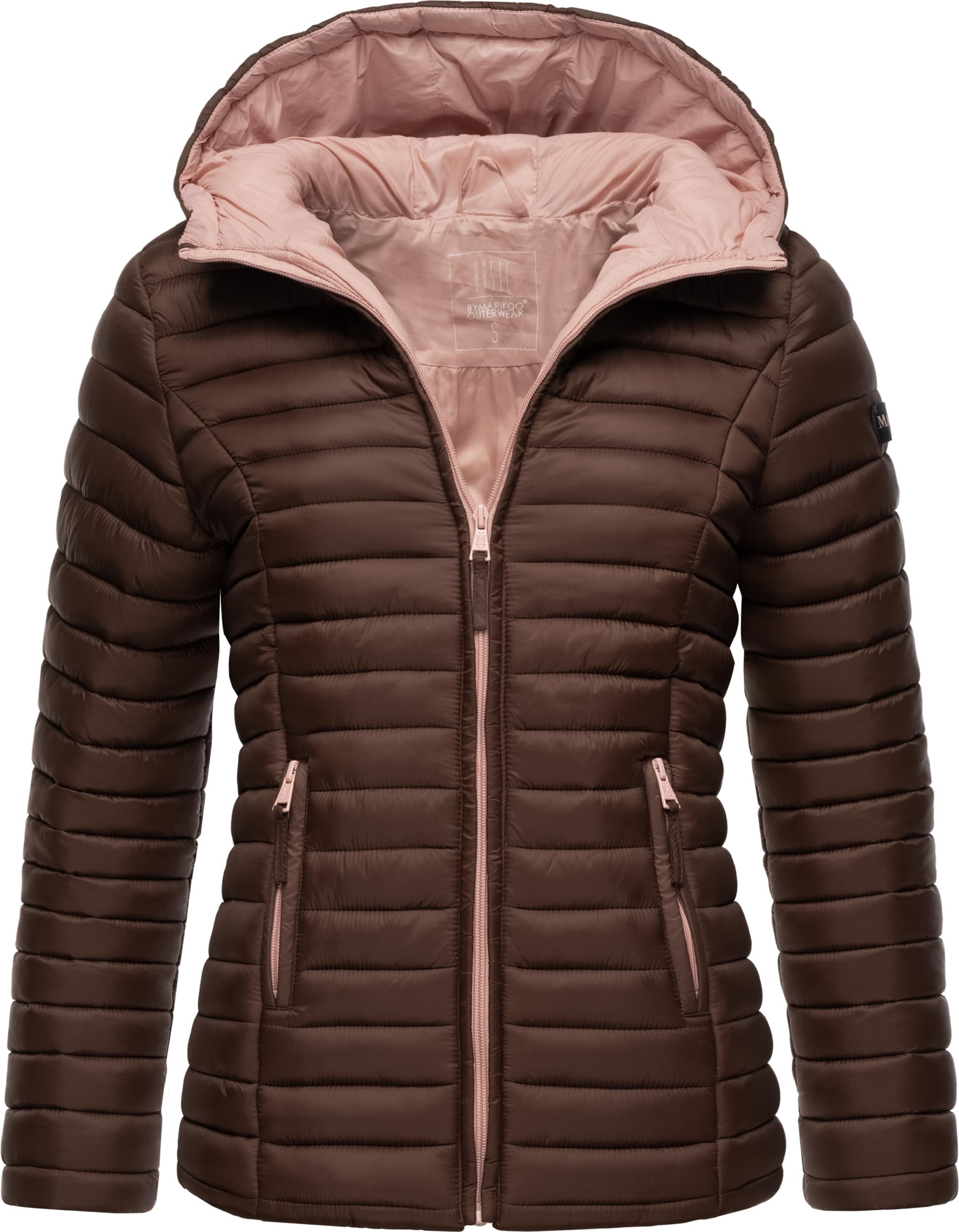 Leichte Steppjacke mit Kapuze "Asraa" Dark Choco