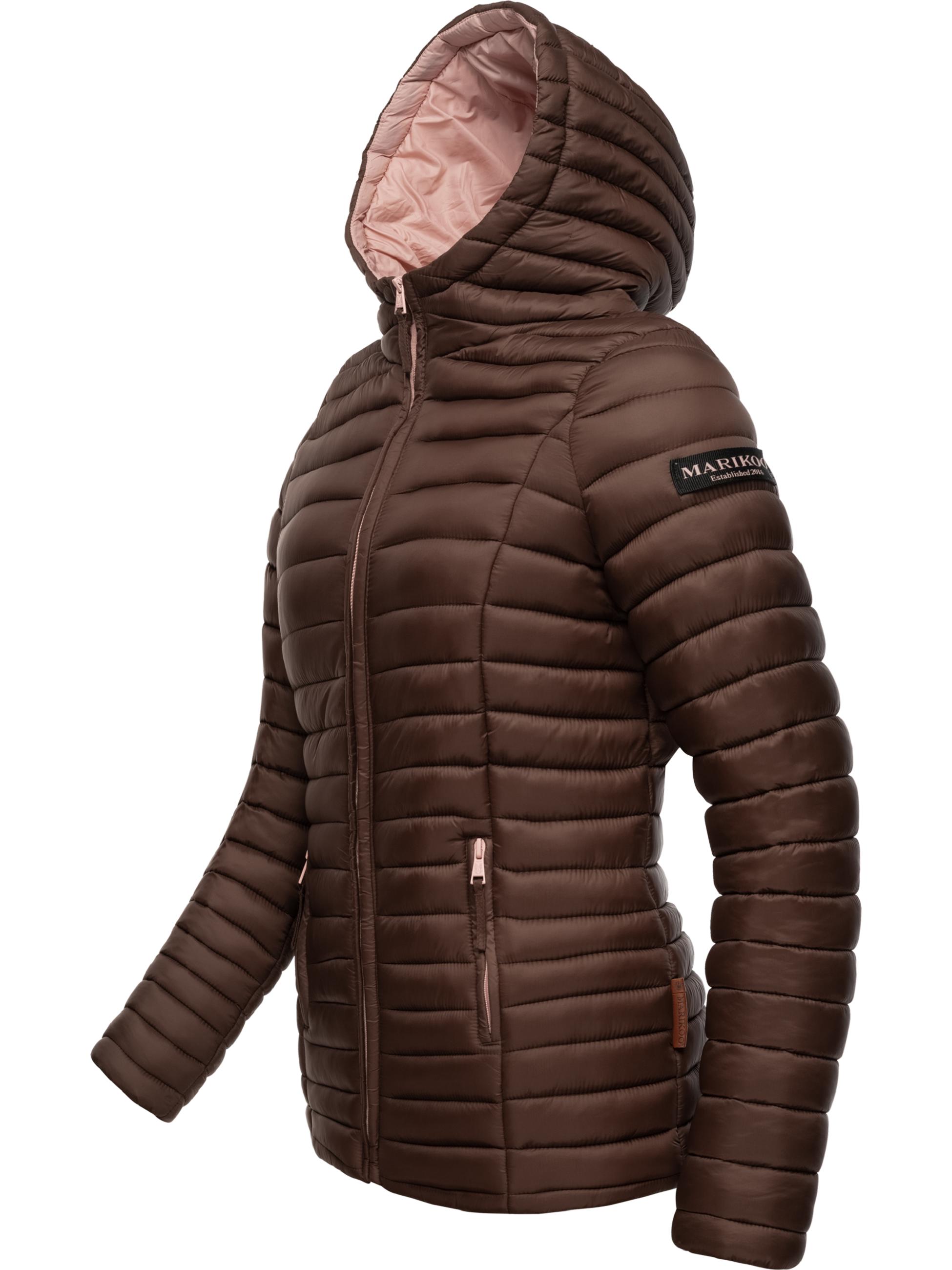 Leichte Steppjacke mit Kapuze "Asraa" Dark Choco