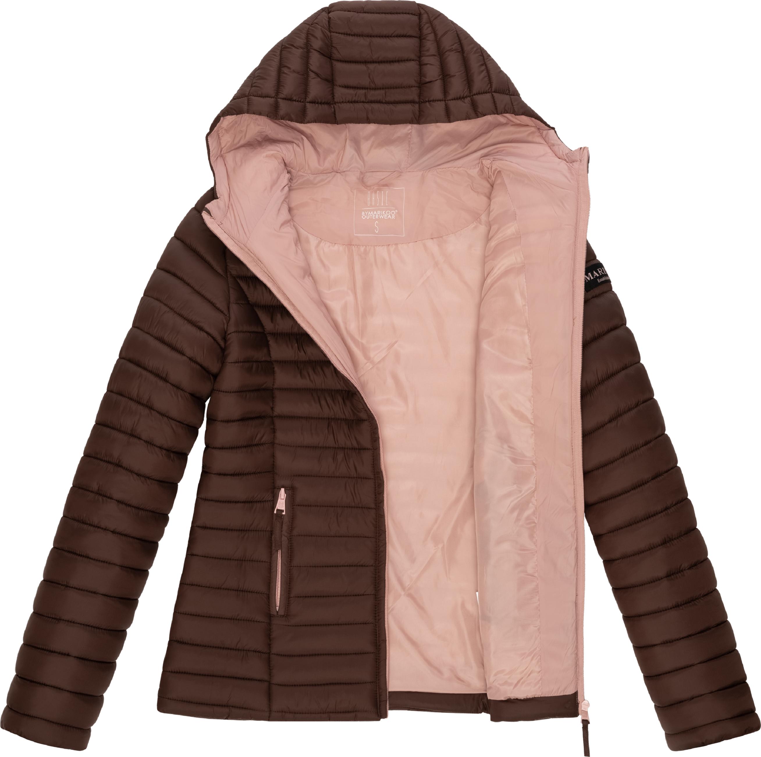 Leichte Steppjacke mit Kapuze "Asraa" Dark Choco