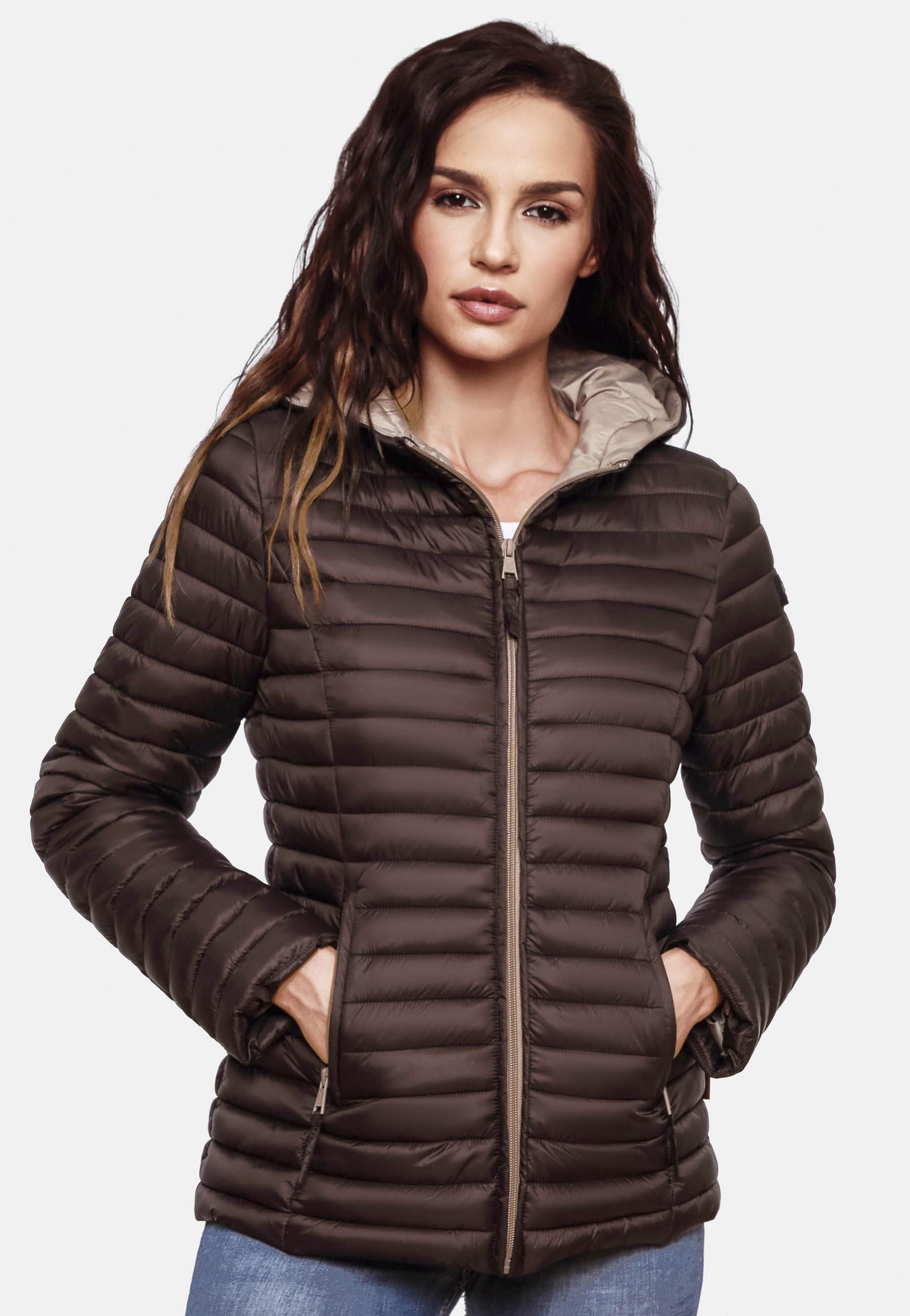 Leichte Steppjacke mit Kapuze "Asraa" Dark Choco