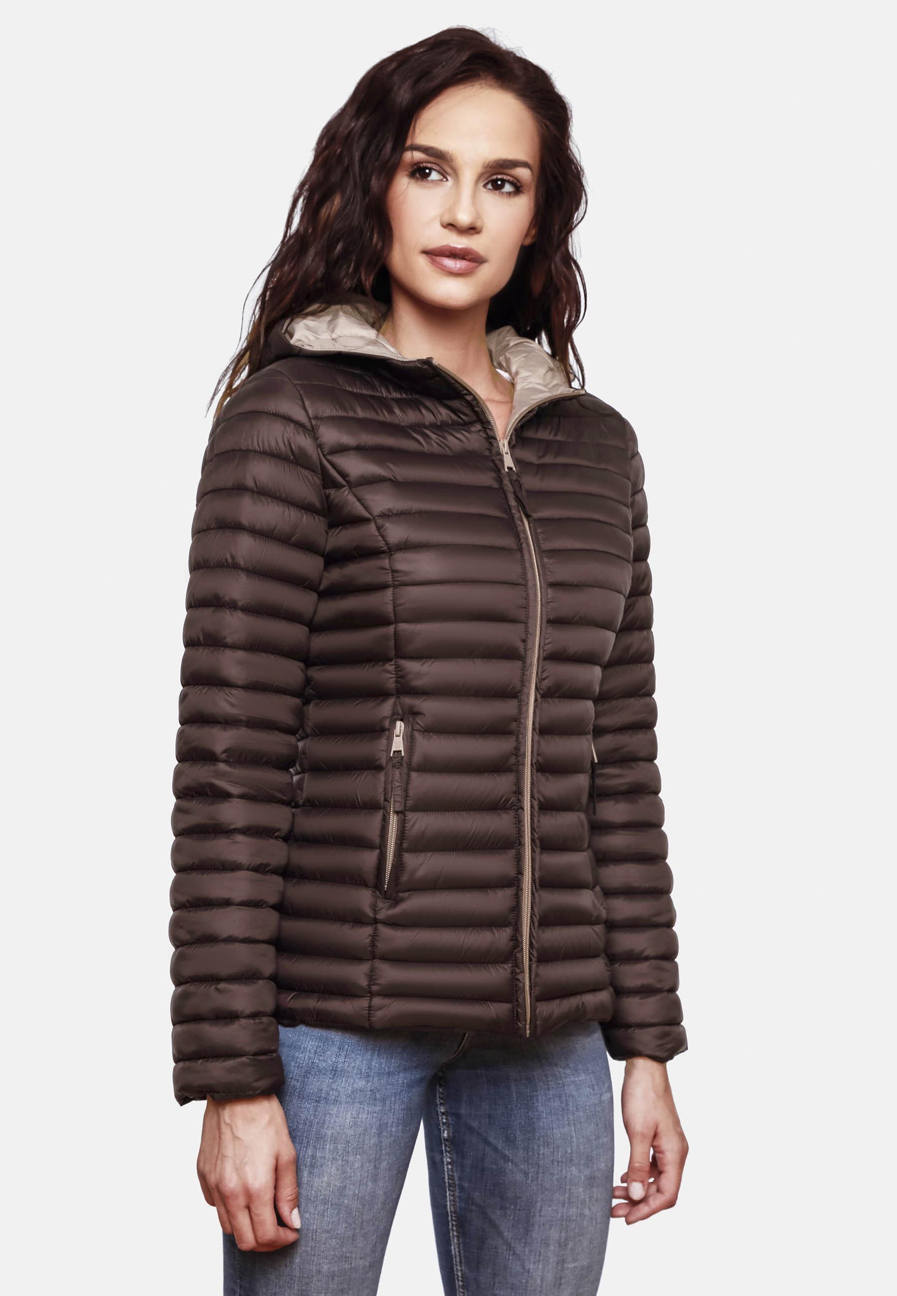 Leichte Steppjacke mit Kapuze "Asraa" Dark Choco