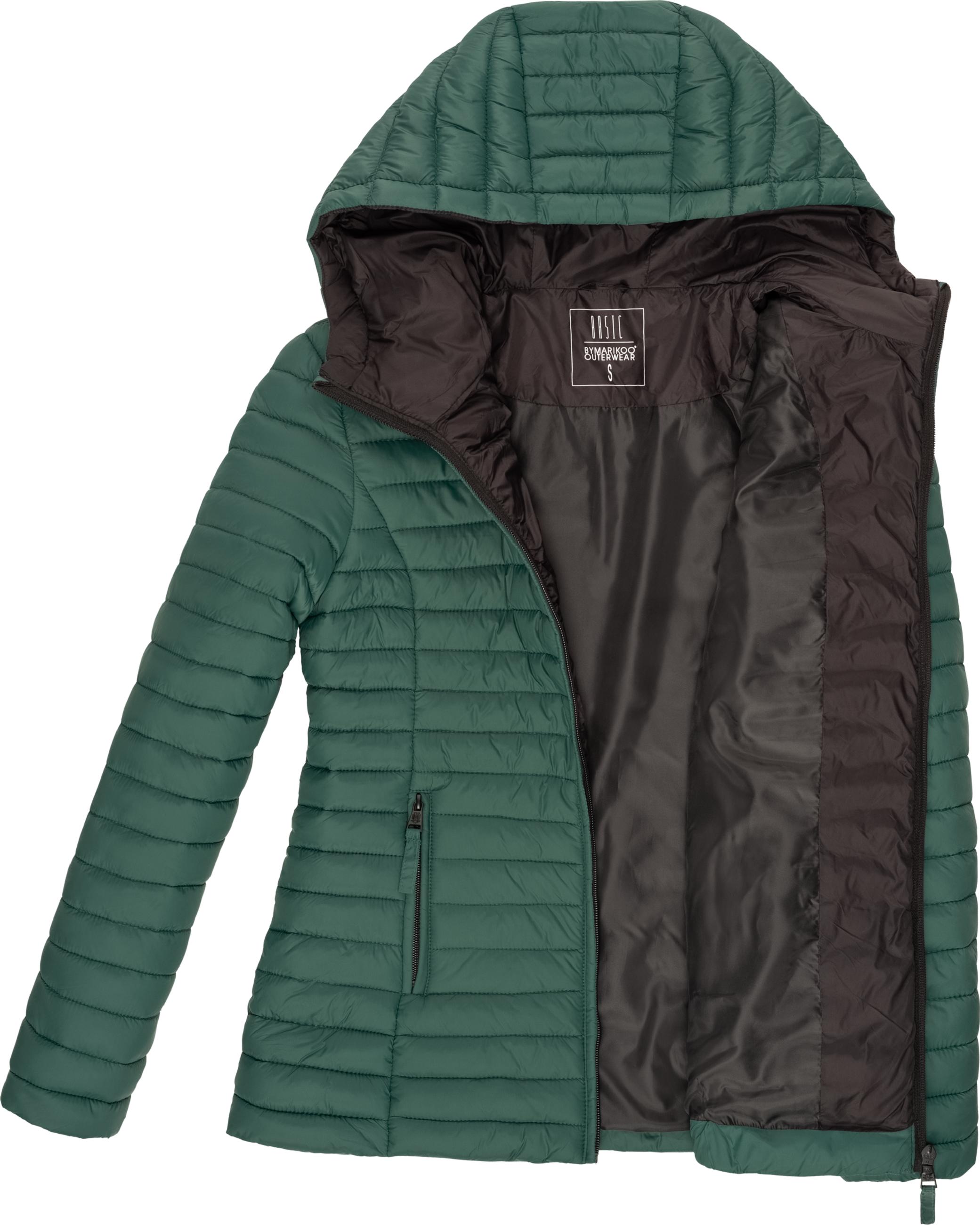 Leichte Steppjacke mit Kapuze "Asraa" Dark Green