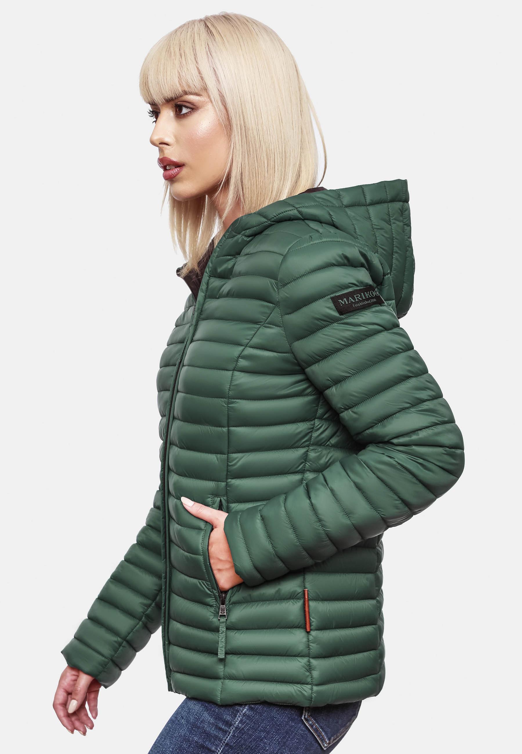 Leichte Steppjacke mit Kapuze "Asraa" Dark Green