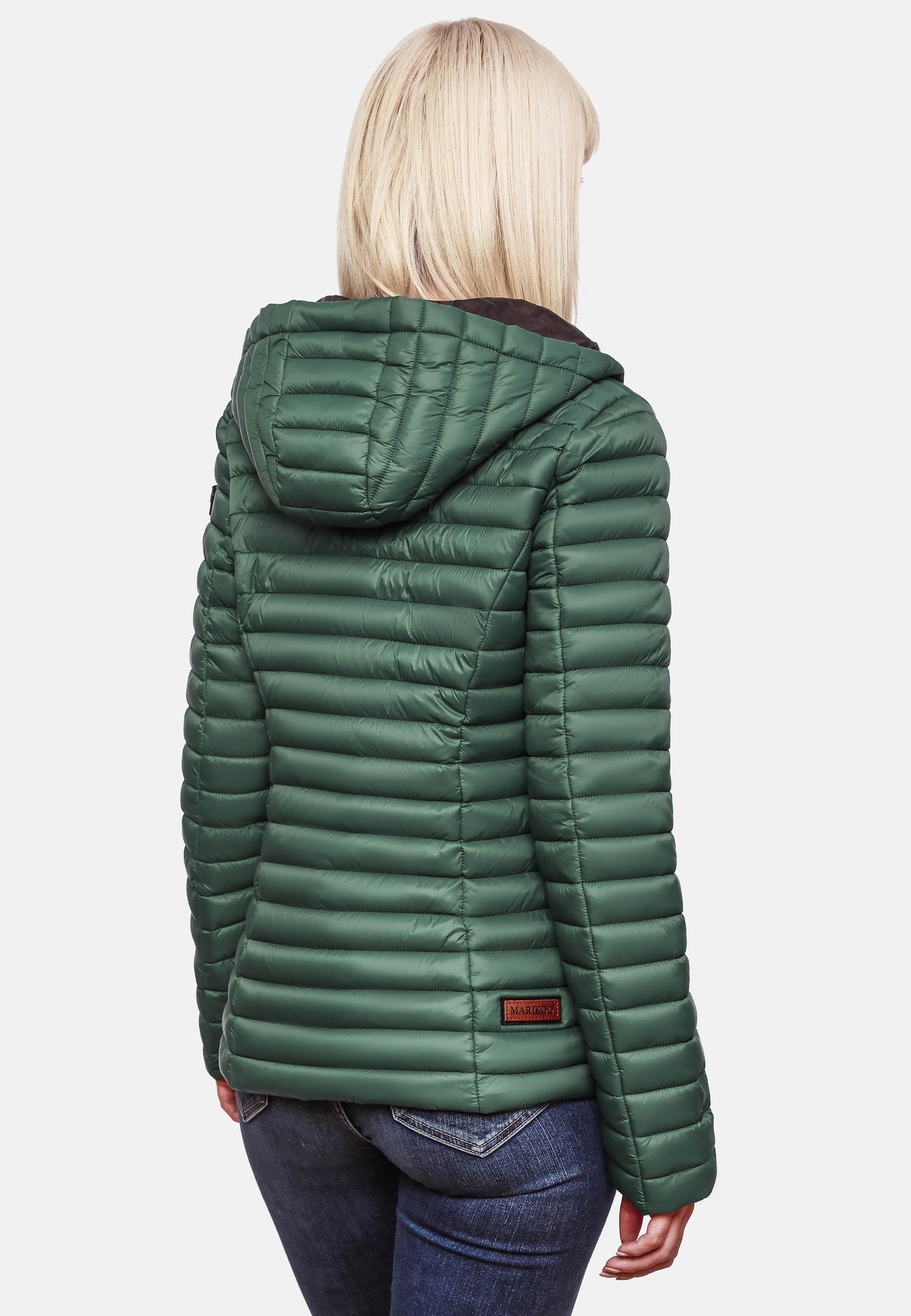 Leichte Steppjacke mit Kapuze "Asraa" Dark Green