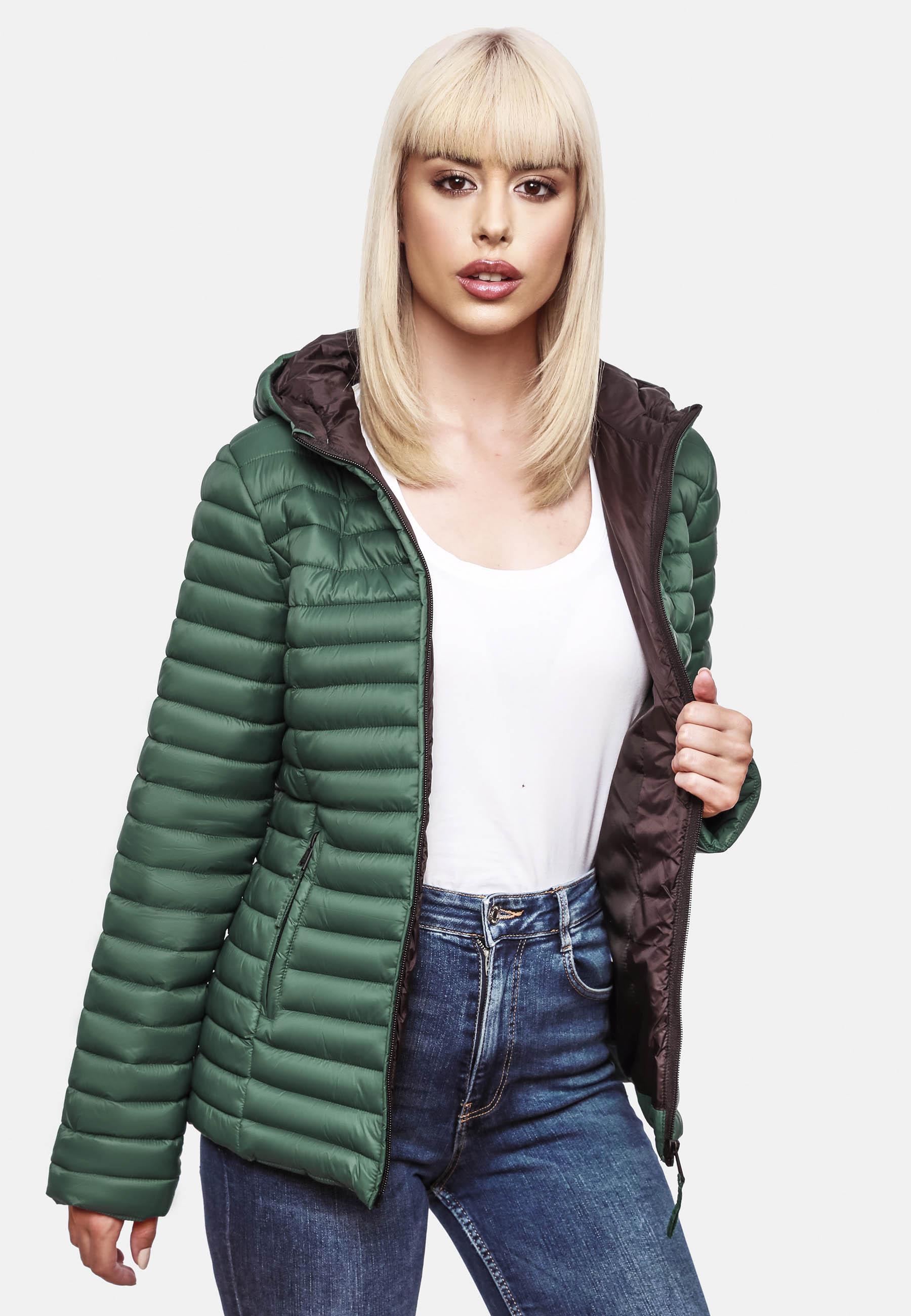 Leichte Steppjacke mit Kapuze "Asraa" Dark Green