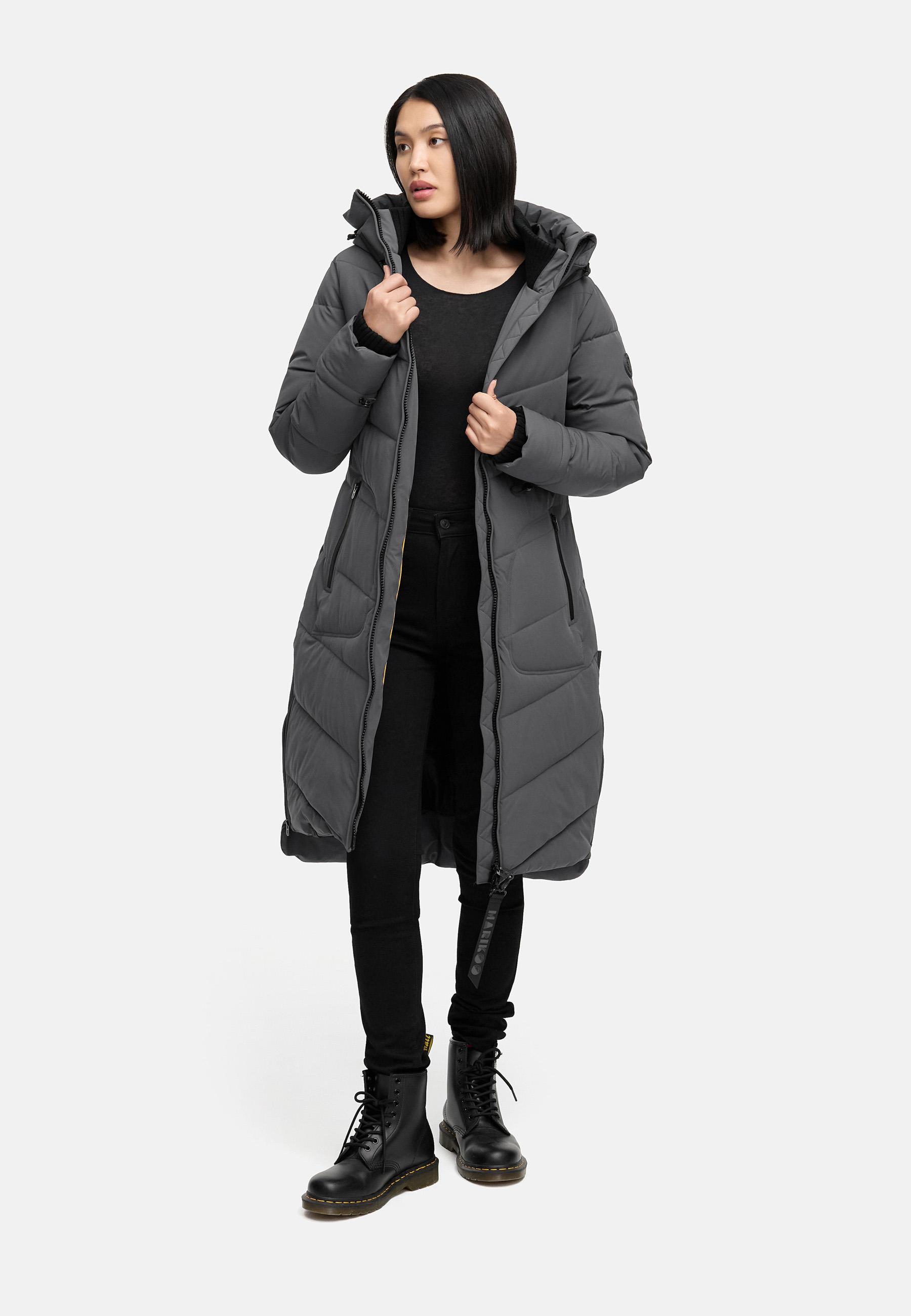 Steppmantel mit Kapuze "Benikoo" Anthracite