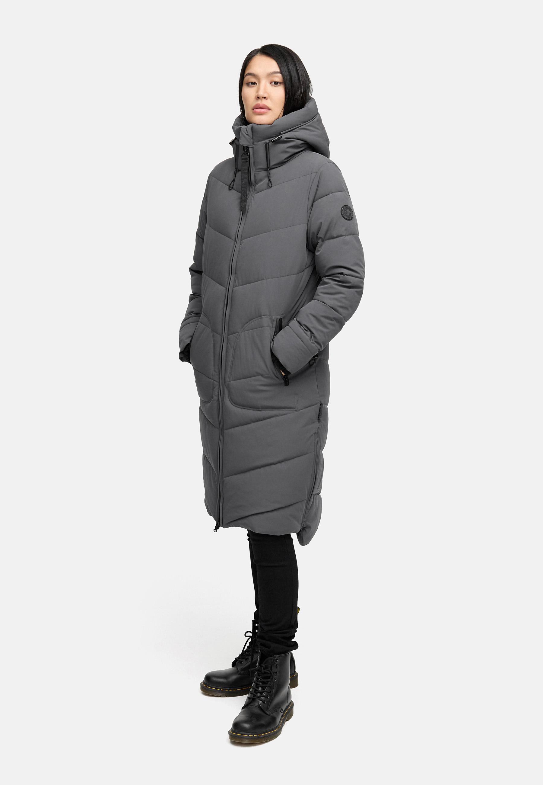 Steppmantel mit Kapuze "Benikoo" Anthracite