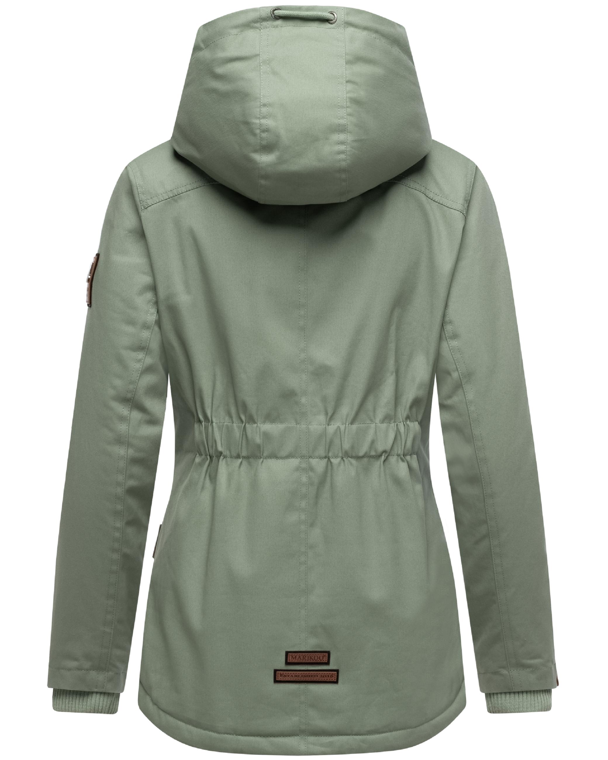 Kurzer Baumwoll-Wintermantel mit Kapuze "Bikoo" Smokey Mint