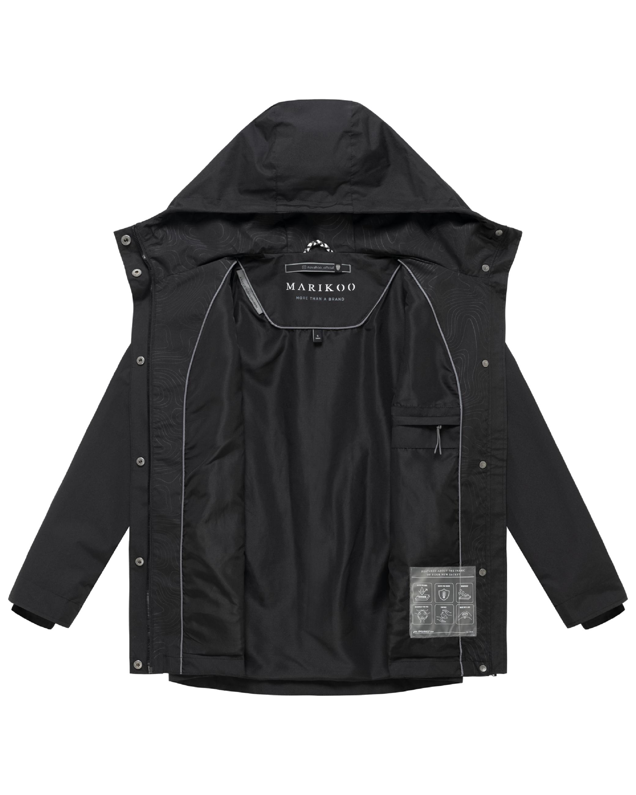 Übergangsjacke mit verstellbarer Kapuze "Bonbonparty 16" Black