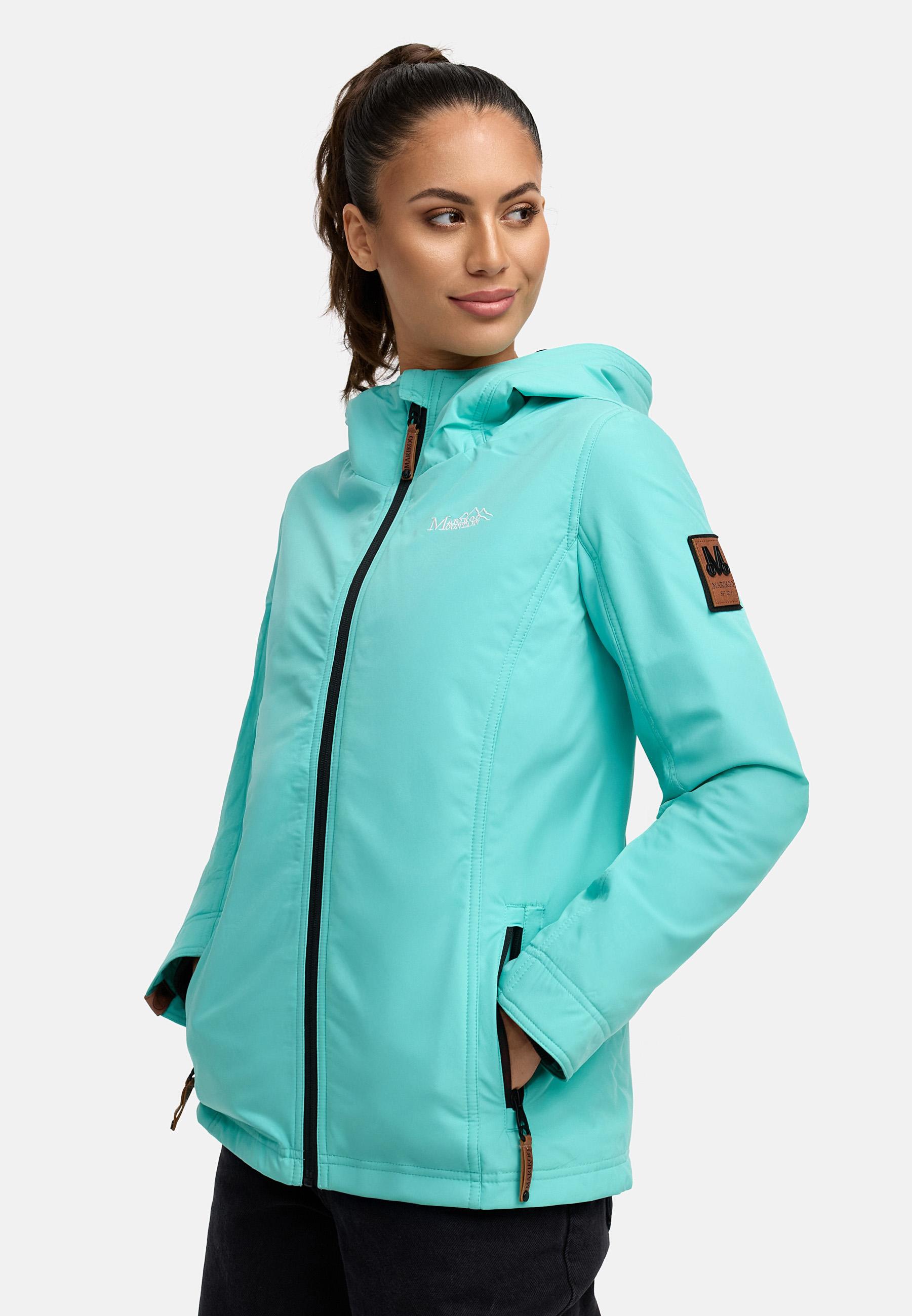 Leichte Übergangsjacke mit Kapuze "Brombeere" Aqua Green