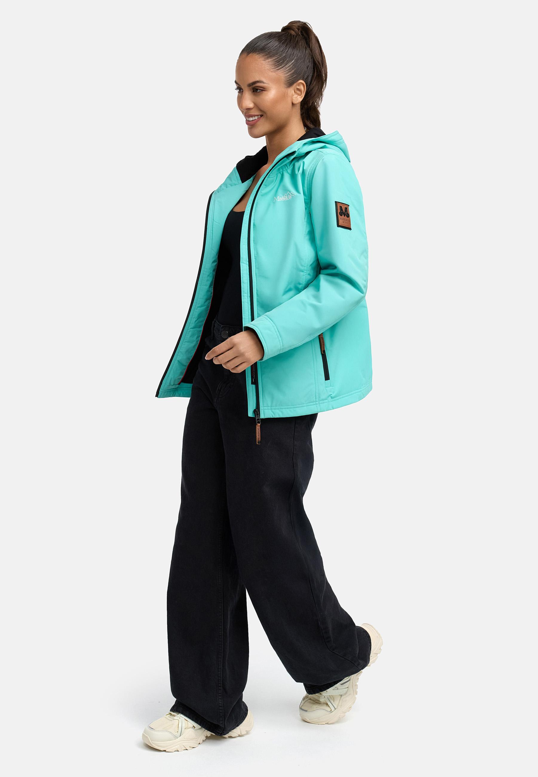 Leichte Übergangsjacke mit Kapuze "Brombeere" Aqua Green