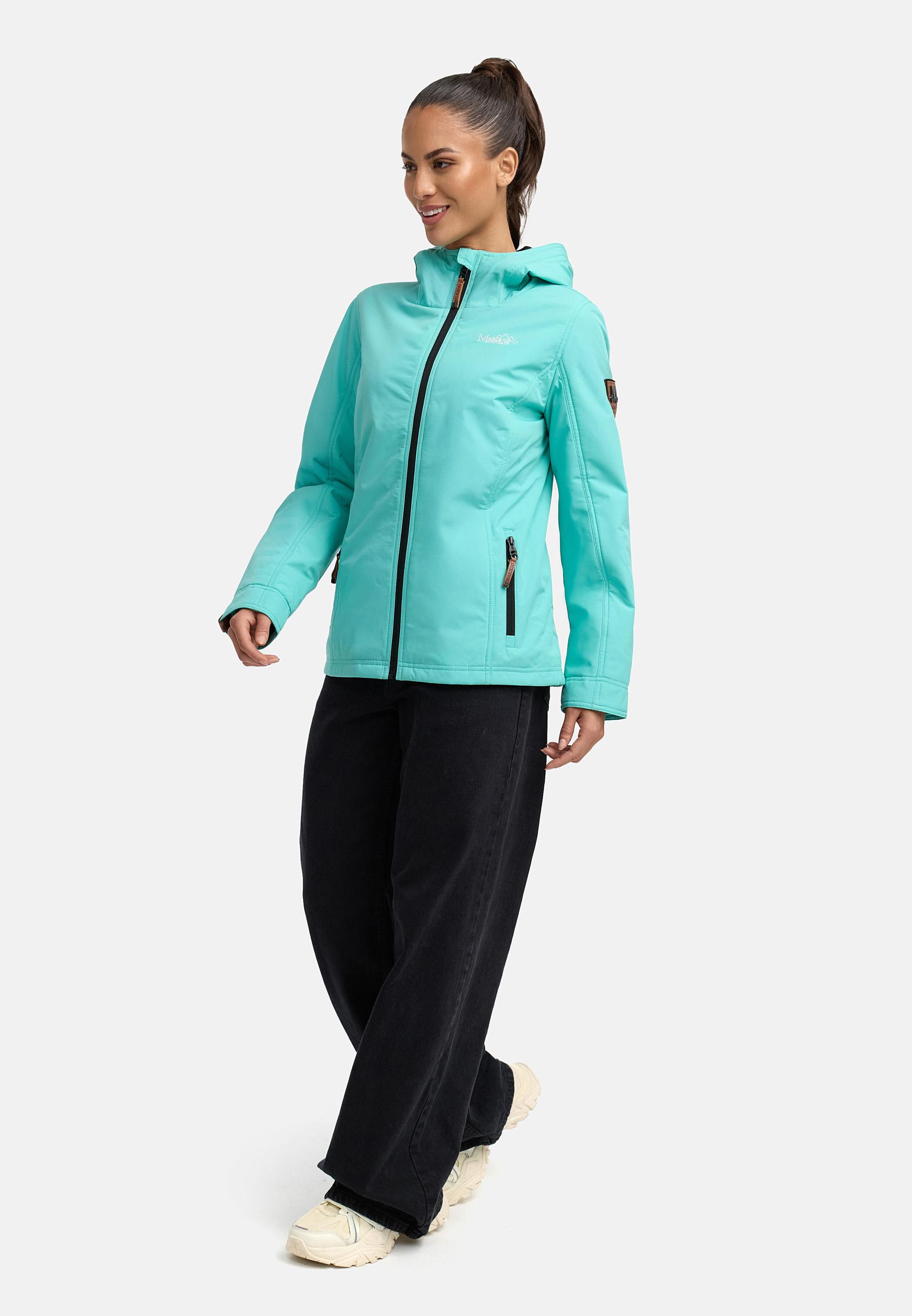 Leichte Übergangsjacke mit Kapuze "Brombeere" Aqua Green