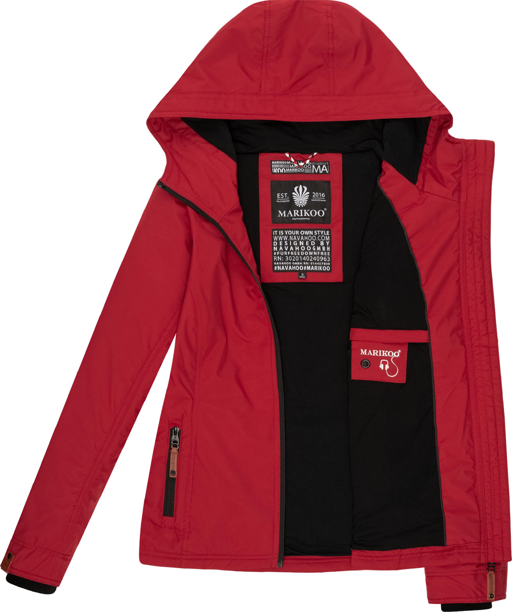 Leichte Übergangsjacke mit Kapuze "Brombeere" Dark Red