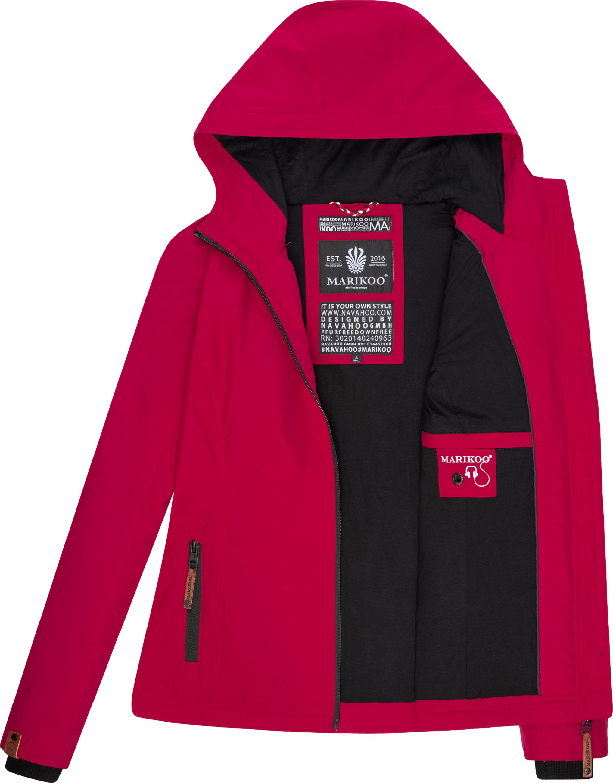 Leichte Übergangsjacke mit Kapuze "Brombeere" Fuchsia