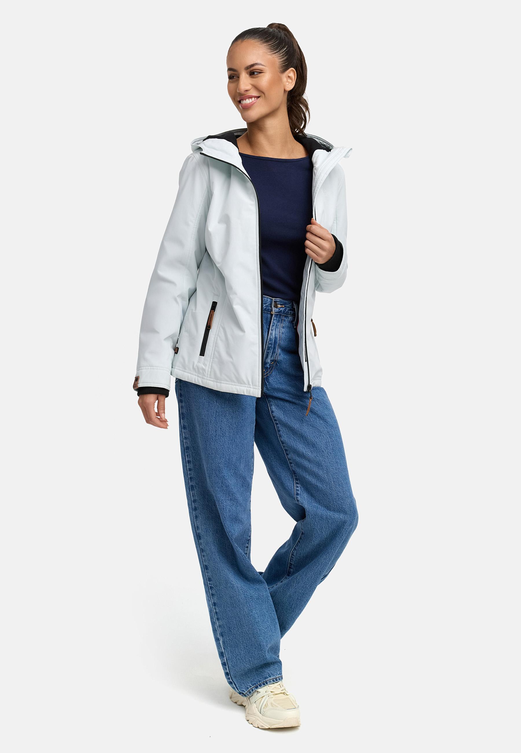 Leichte Übergangsjacke mit Kapuze "Brombeere" Ice Blue