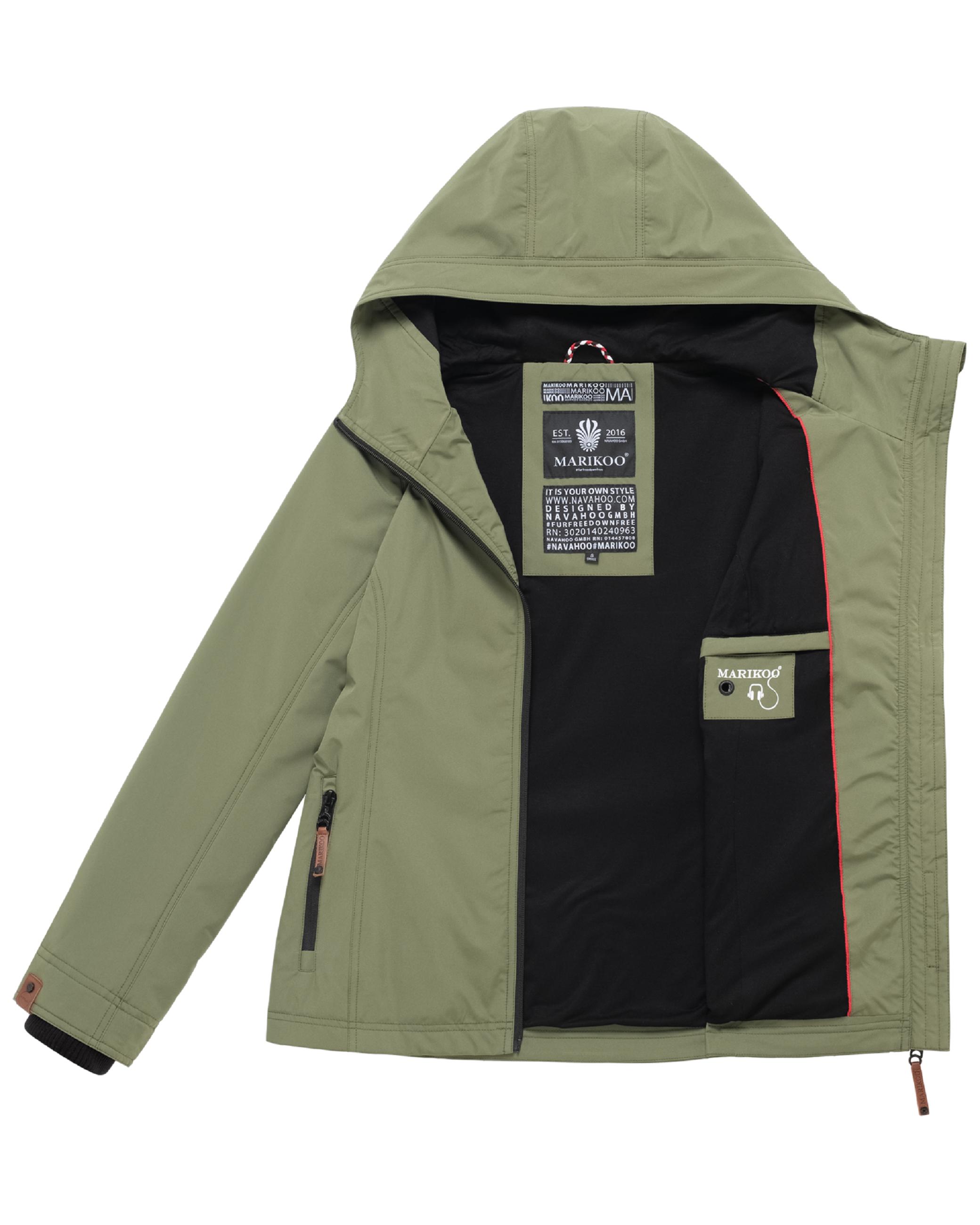 Leichte Übergangsjacke mit Kapuze "Brombeere" Olive Leaf