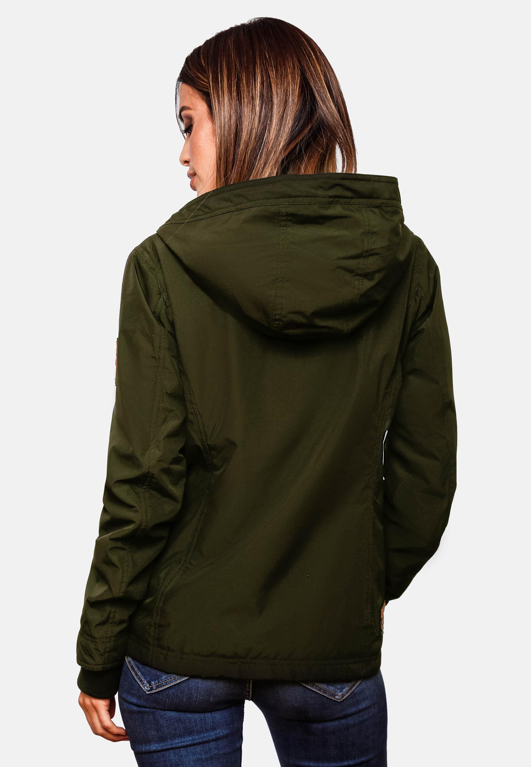 Leichte Übergangsjacke mit Kapuze "Brombeere" Olive