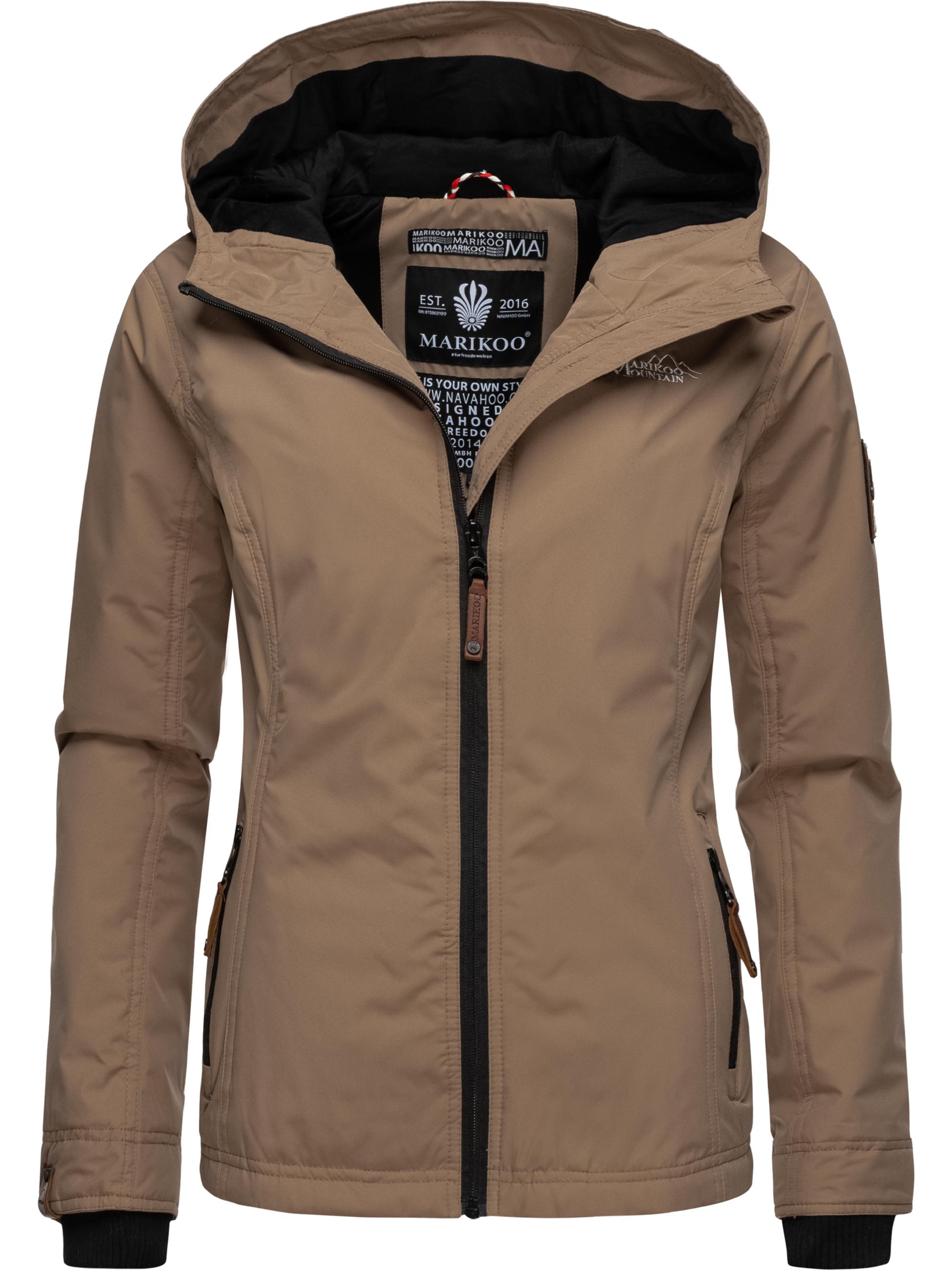 Leichte Übergangsjacke mit Kapuze "Brombeere" Taupe