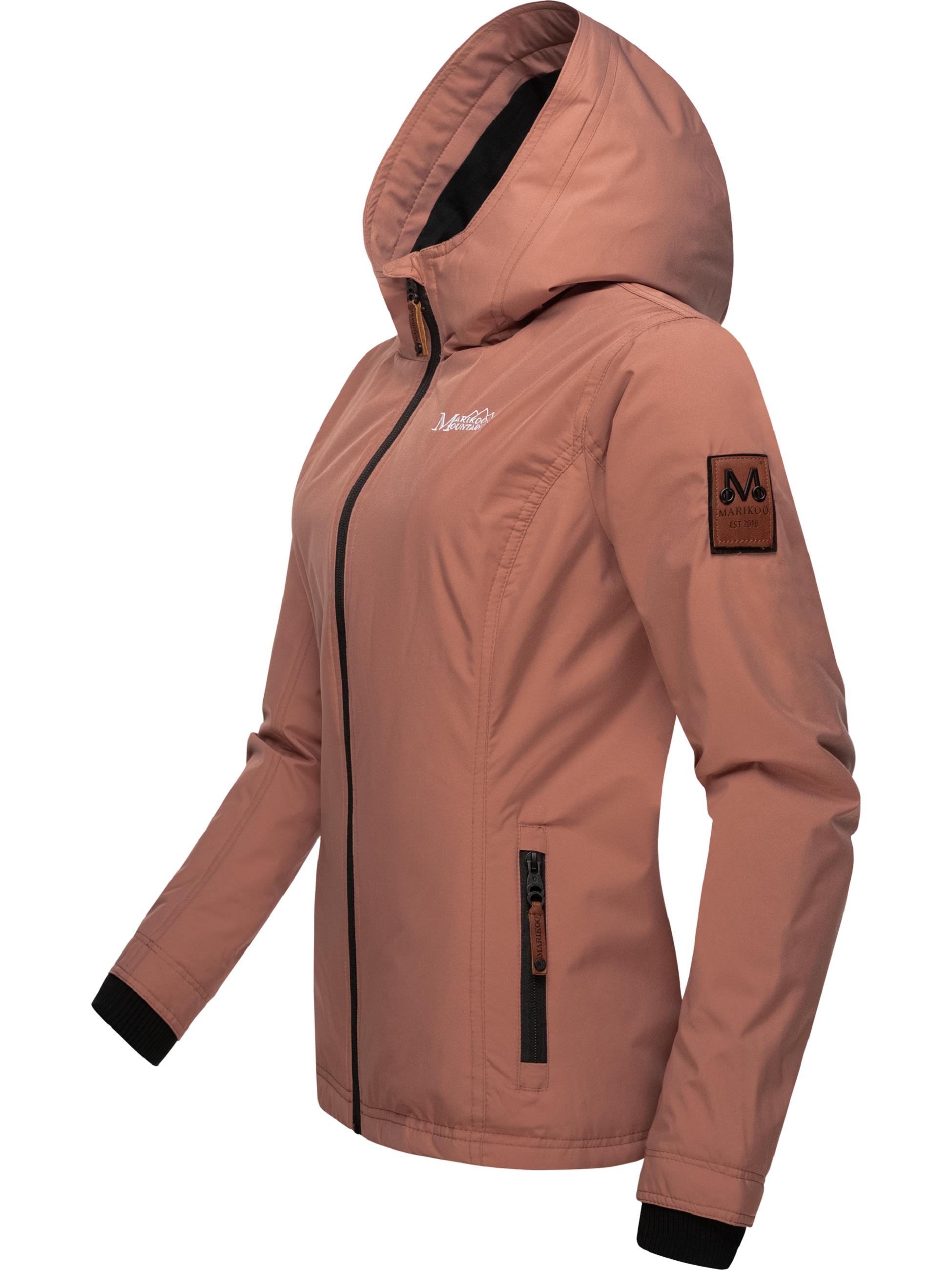 Leichte Übergangsjacke mit Kapuze "Brombeere" Terracotta