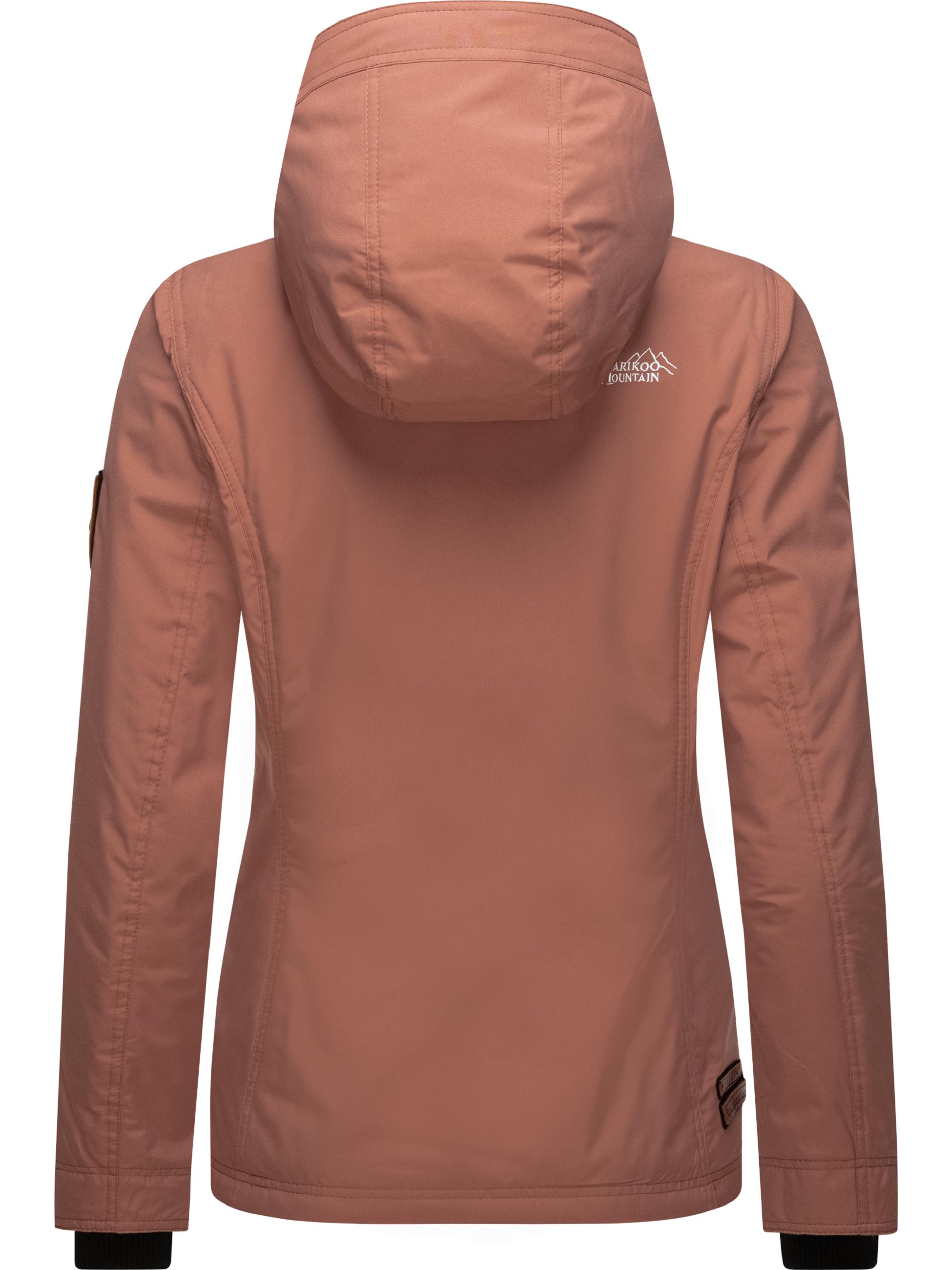 Leichte Übergangsjacke mit Kapuze "Brombeere" Terracotta