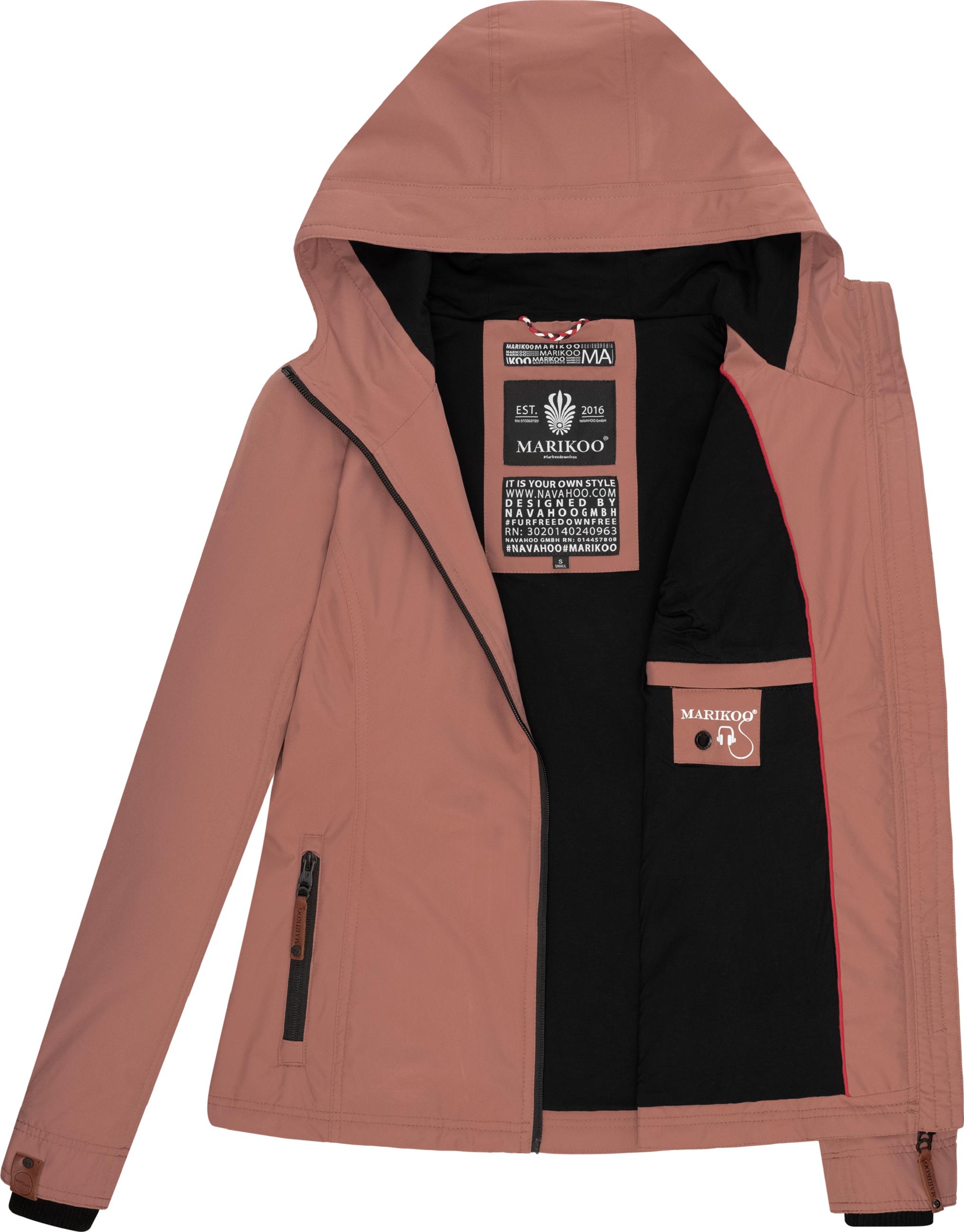 Leichte Übergangsjacke mit Kapuze "Brombeere" Terracotta