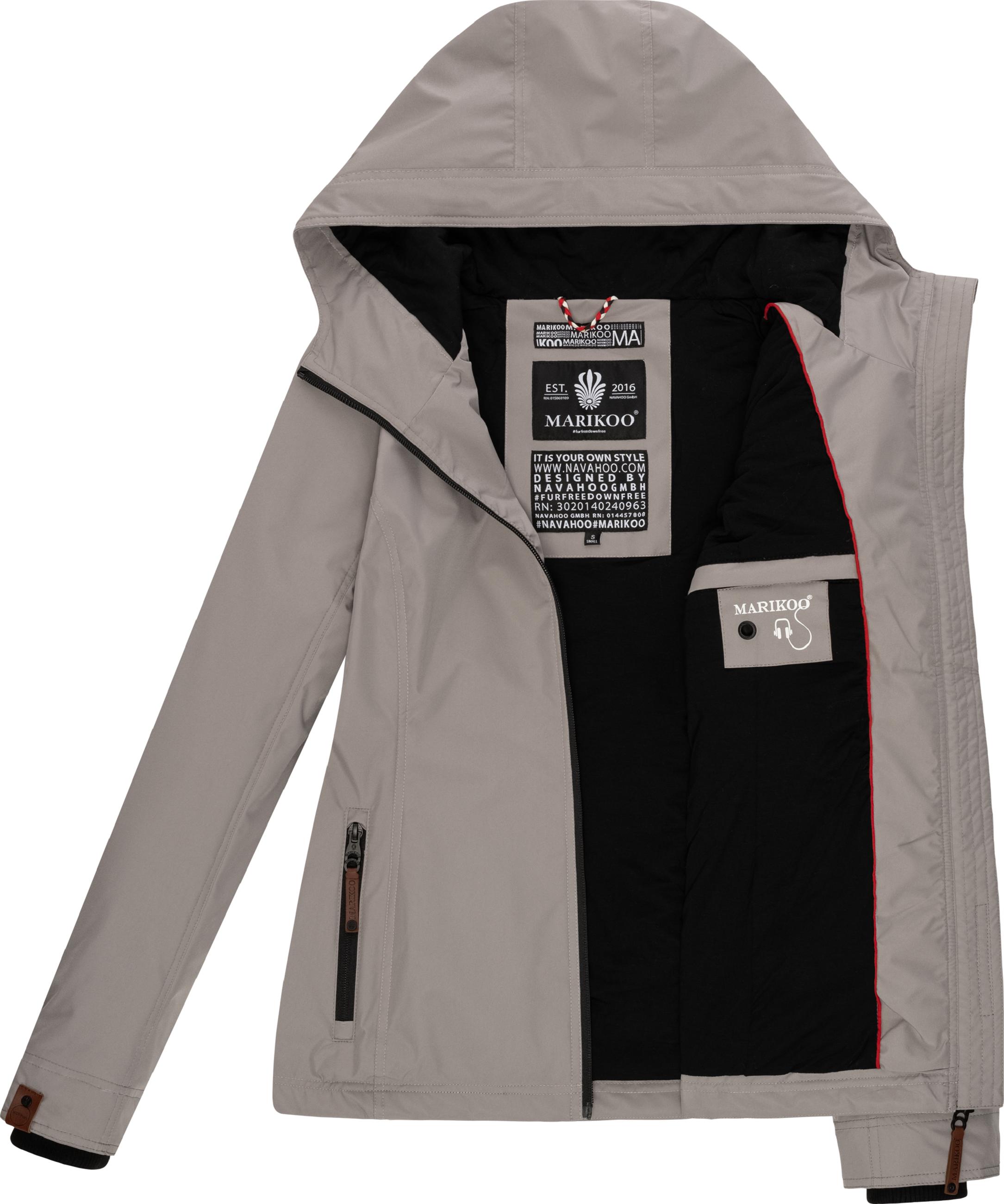 Leichte Übergangsjacke mit Kapuze "Brombeere" Zinc Grey