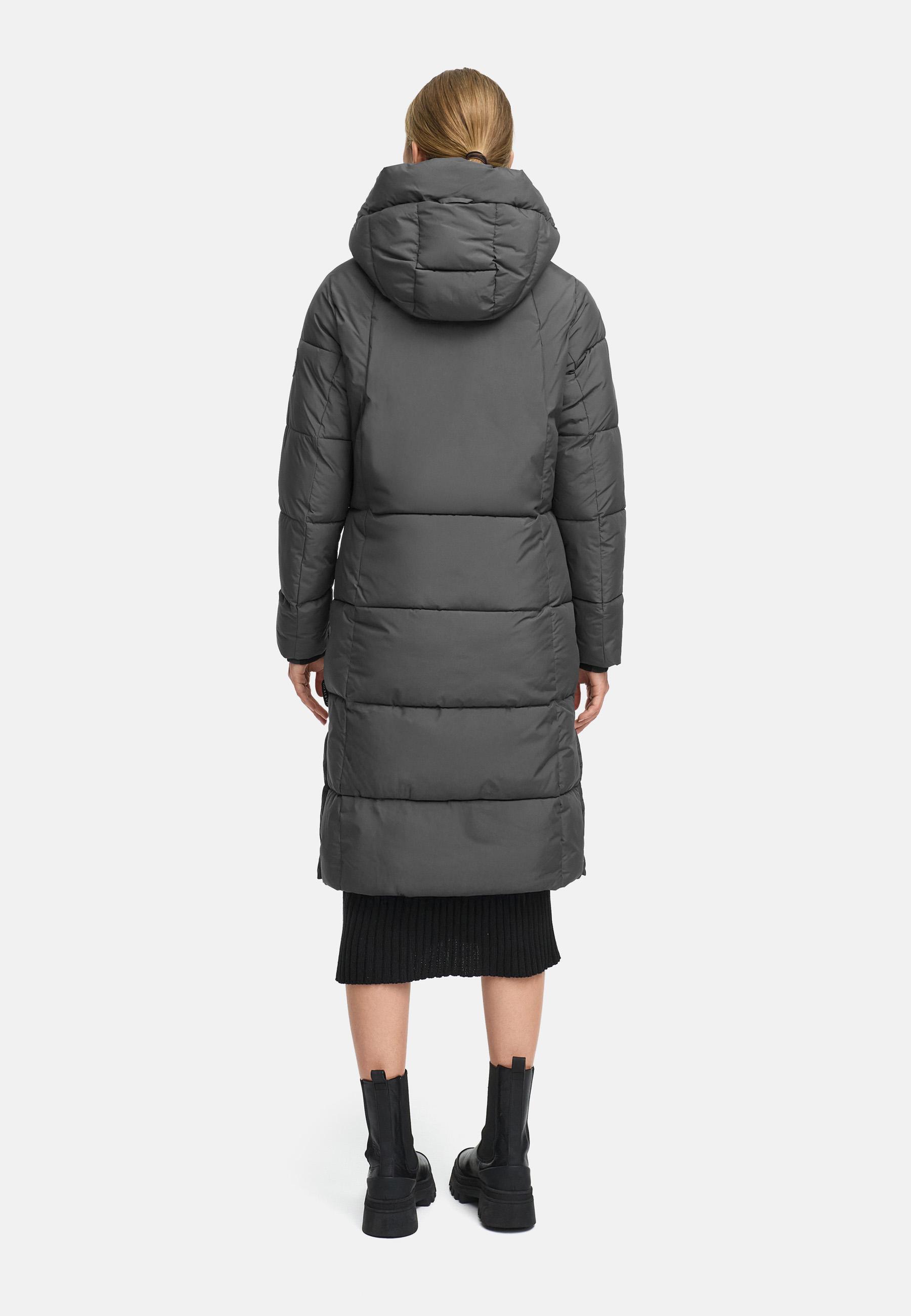 Winter Steppmantel mit abnehmbarer Kapuze "Chumanii XVI" Anthracite
