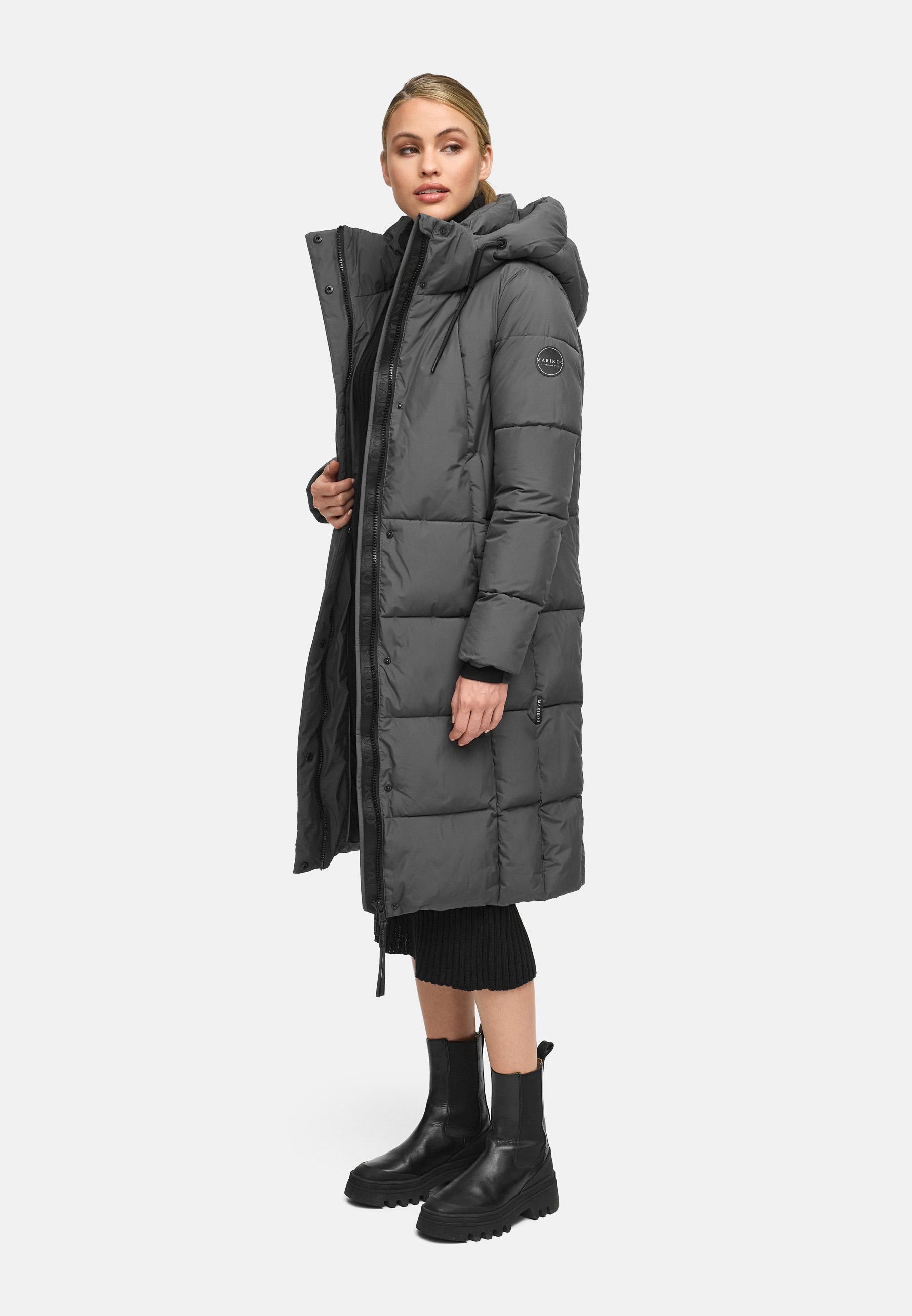 Winter Steppmantel mit abnehmbarer Kapuze "Chumanii XVI" Anthracite