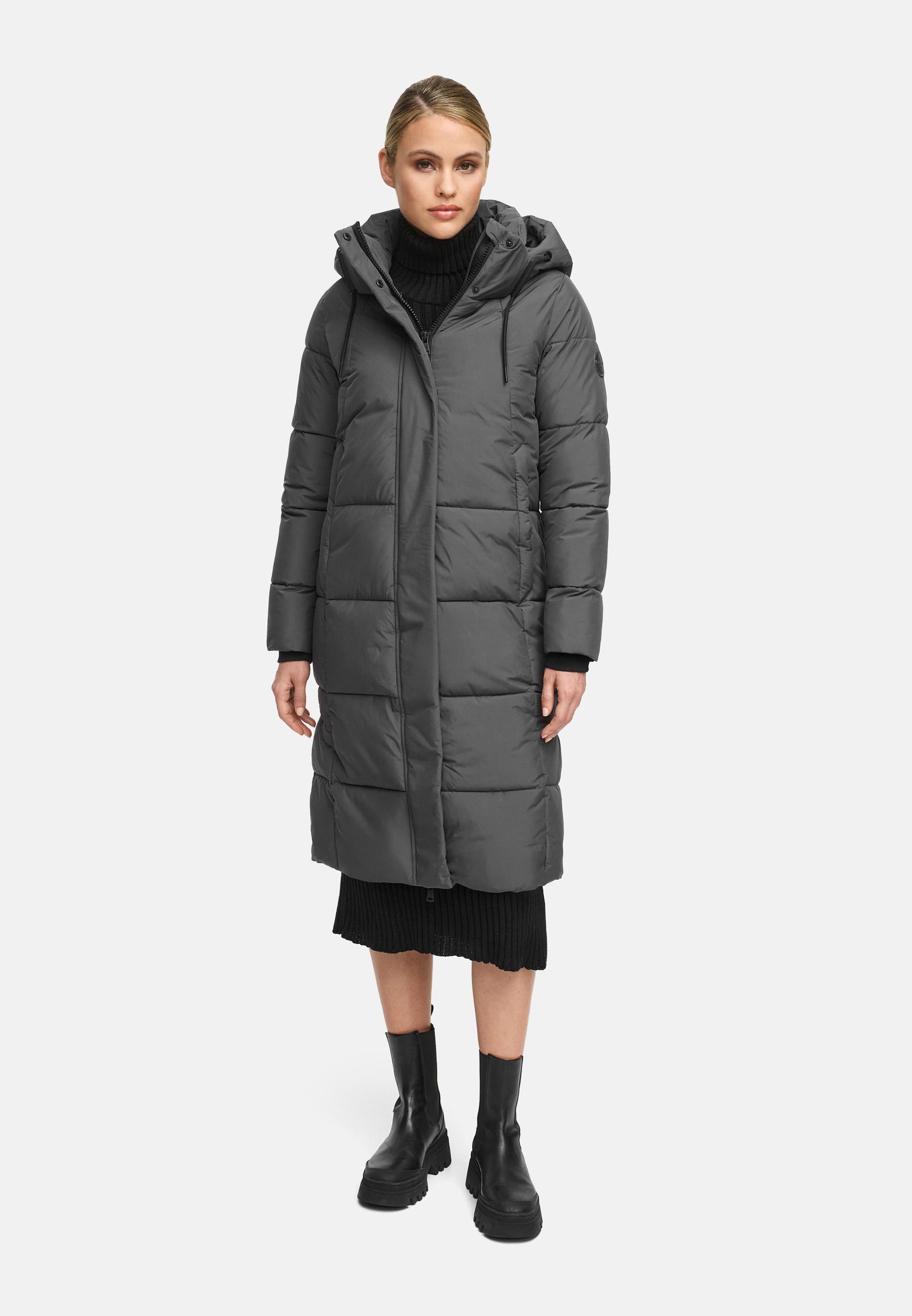Winter Steppmantel mit abnehmbarer Kapuze "Chumanii XVI" Anthracite