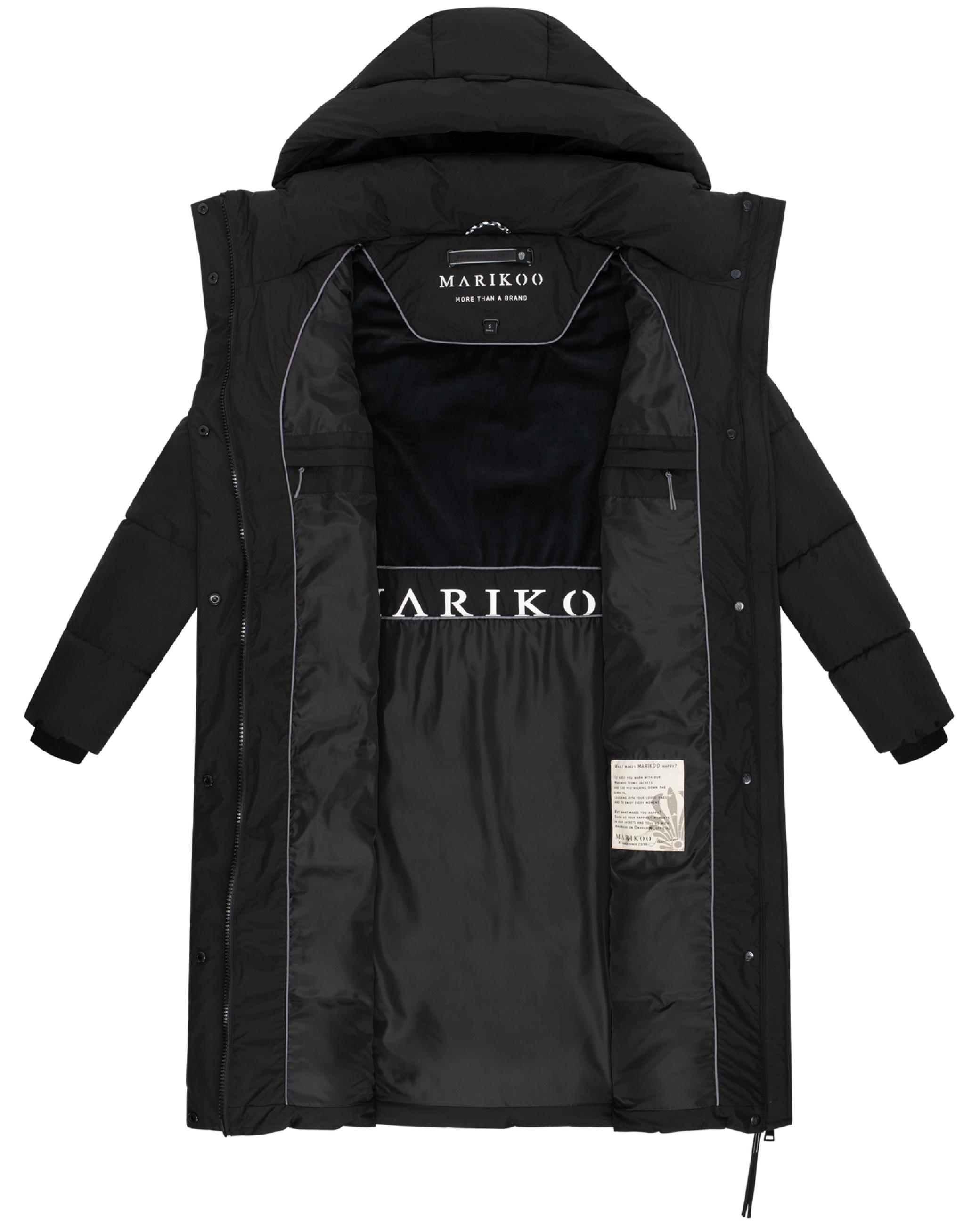 Winter Steppmantel mit abnehmbarer Kapuze "Chumanii XVI" Black