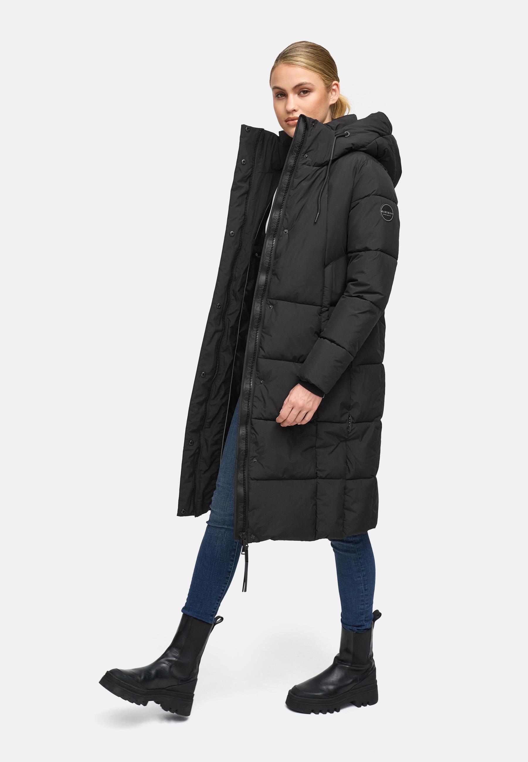Winter Steppmantel mit abnehmbarer Kapuze "Chumanii XVI" Black