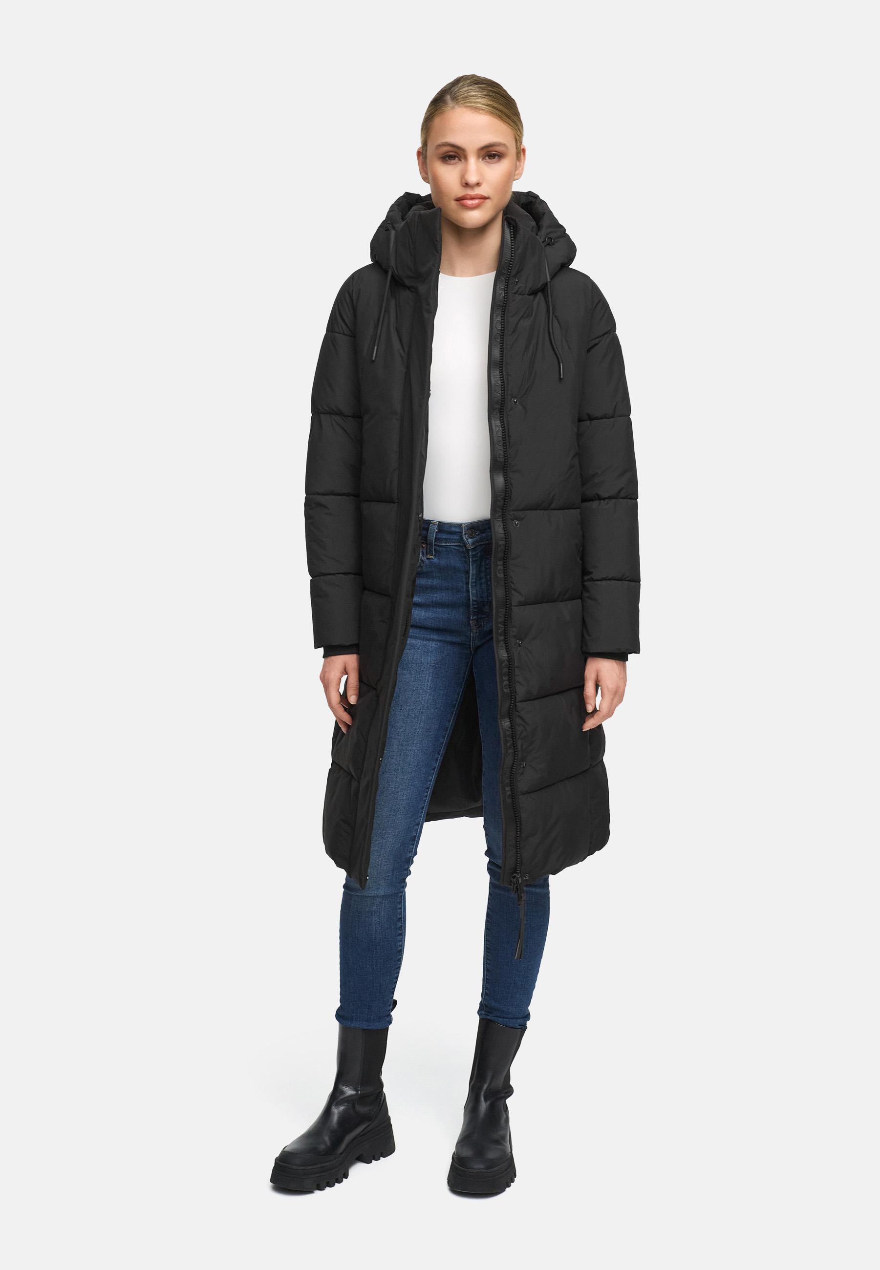 Winter Steppmantel mit abnehmbarer Kapuze "Chumanii XVI" Black