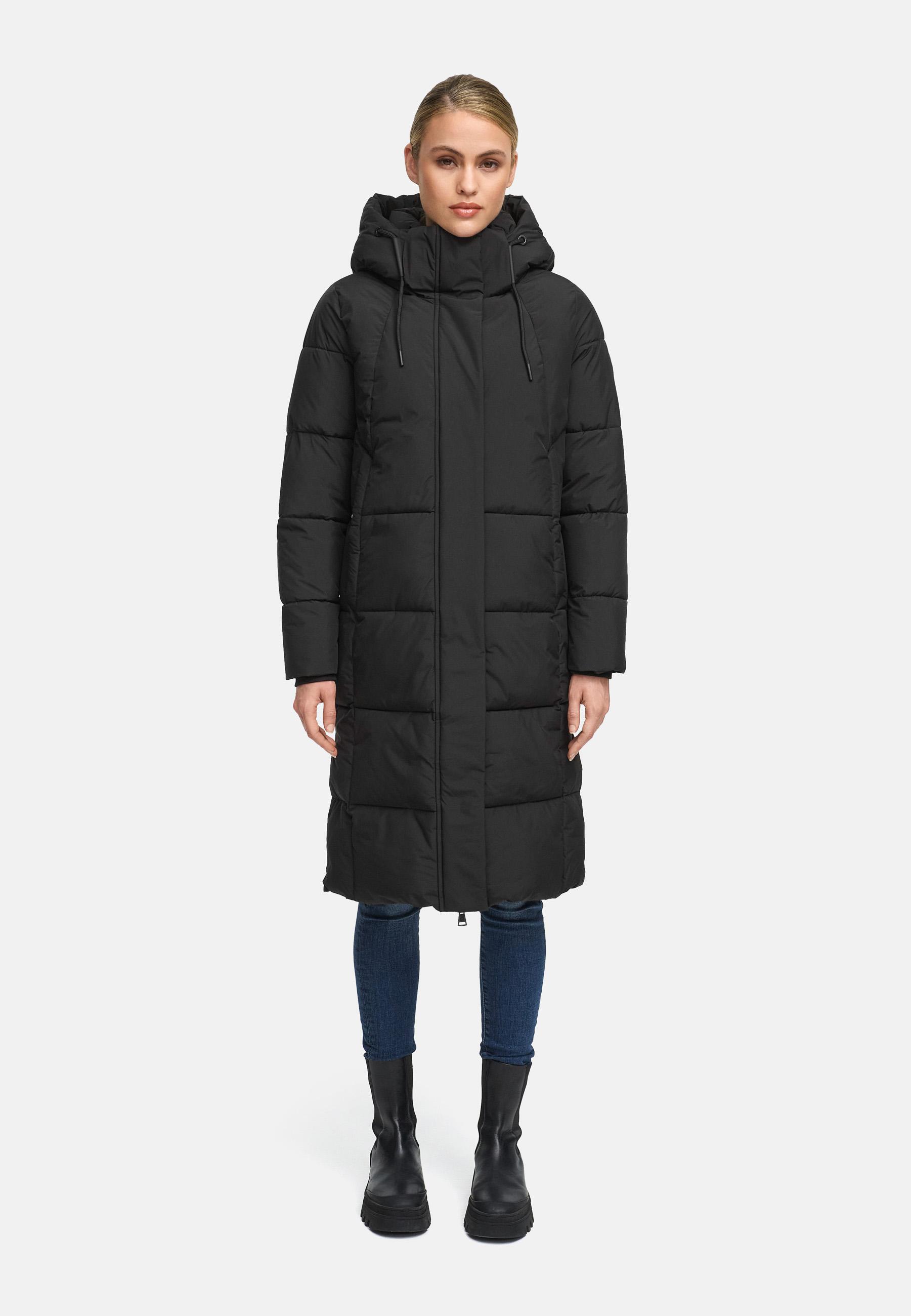 Winter Steppmantel mit abnehmbarer Kapuze "Chumanii XVI" Black