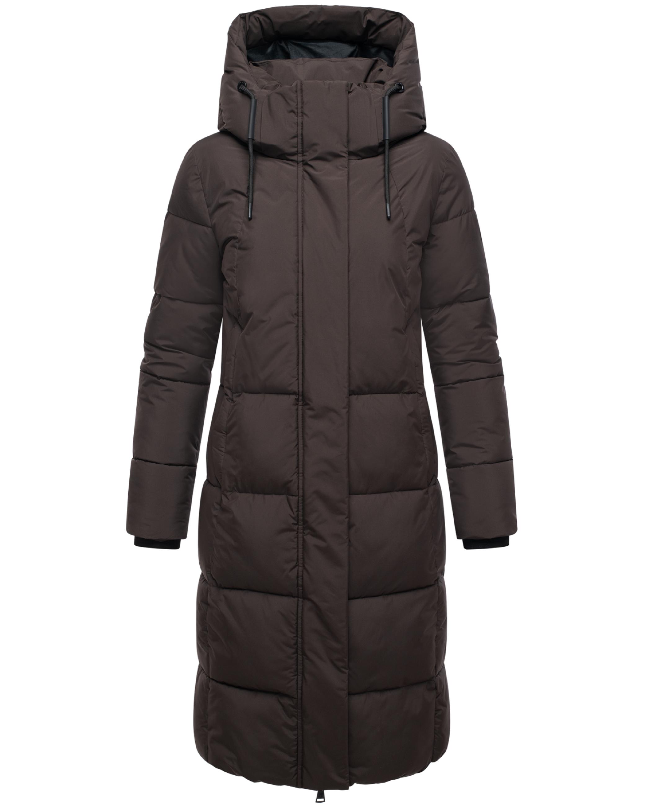 Winter Steppmantel mit abnehmbarer Kapuze "Chumanii XVI" Choco