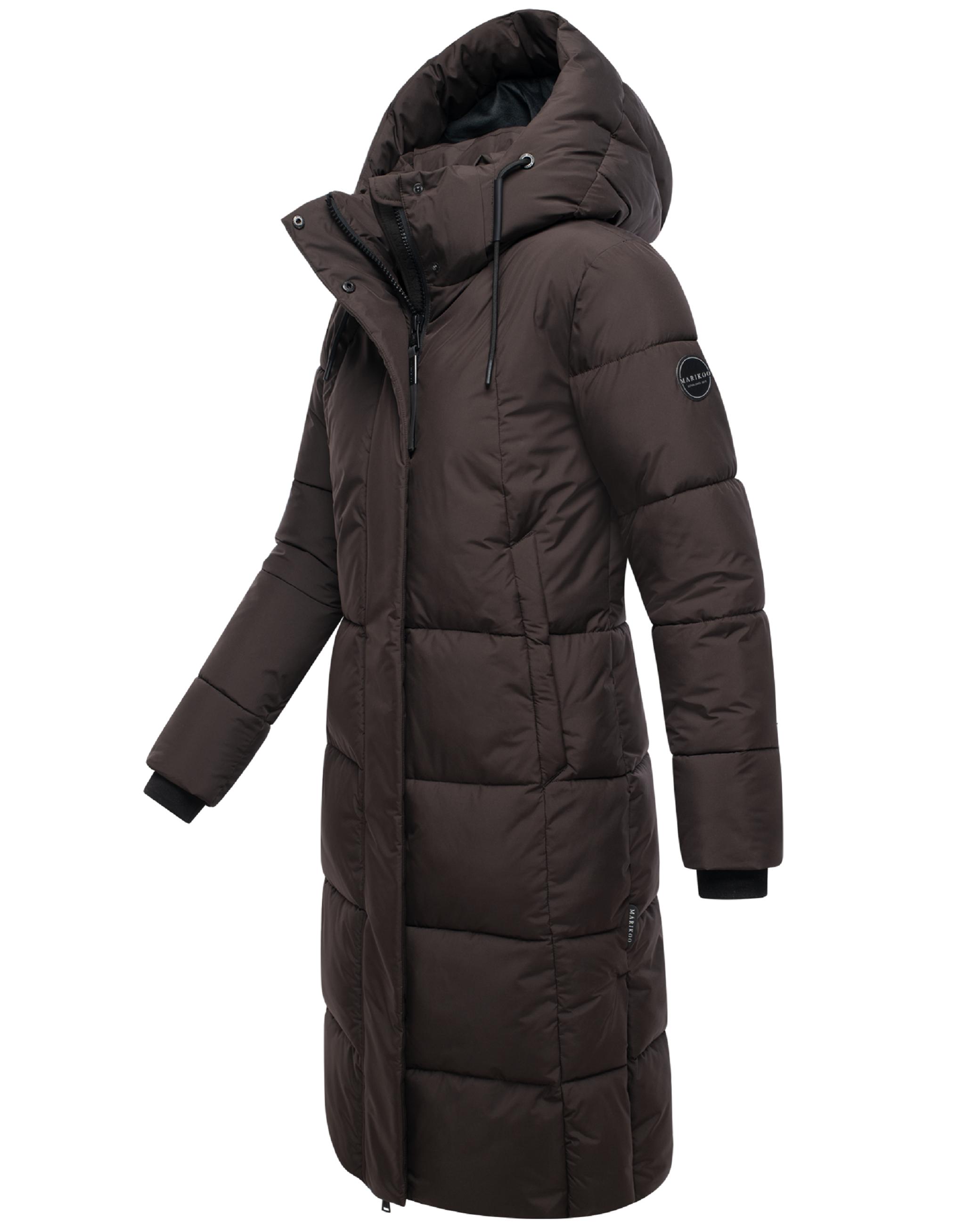 Winter Steppmantel mit abnehmbarer Kapuze "Chumanii XVI" Choco
